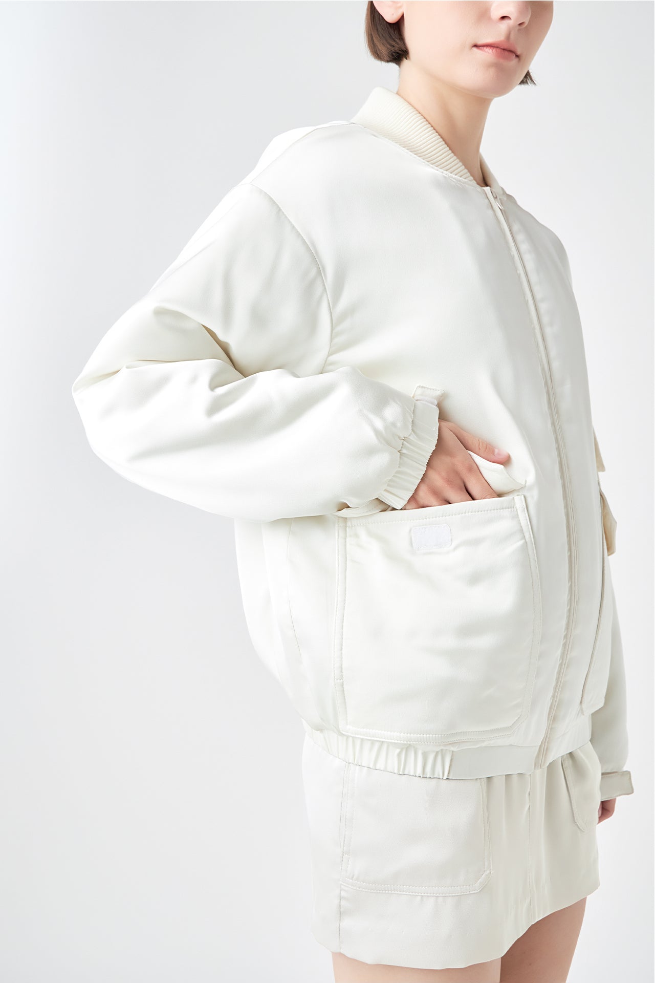 GREY LAB - Satin Bomber Jacket - JACKETS available at Objectrare