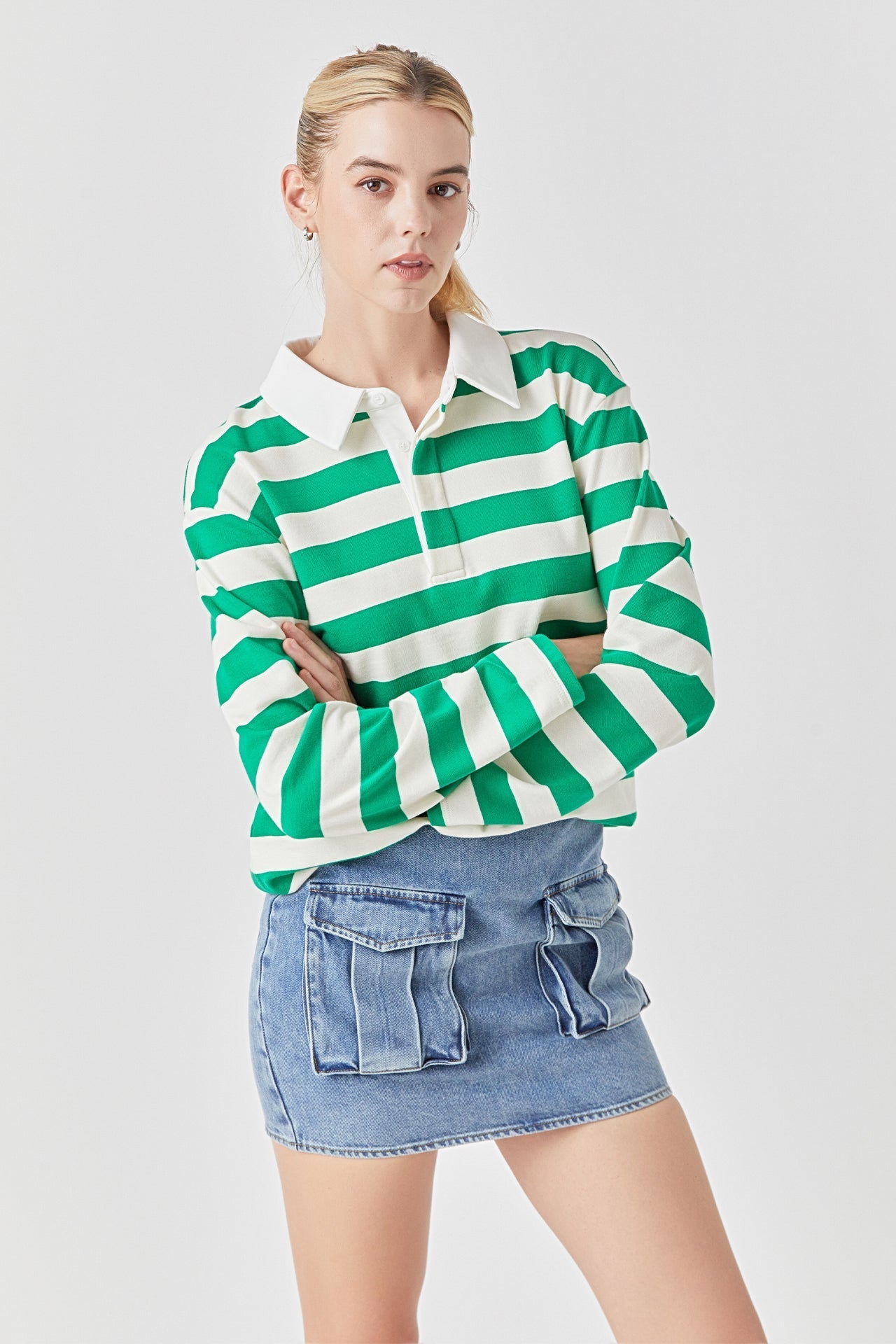 GREY LAB - Pocket Denim Mini Skirt - SKIRTS available at Objectrare