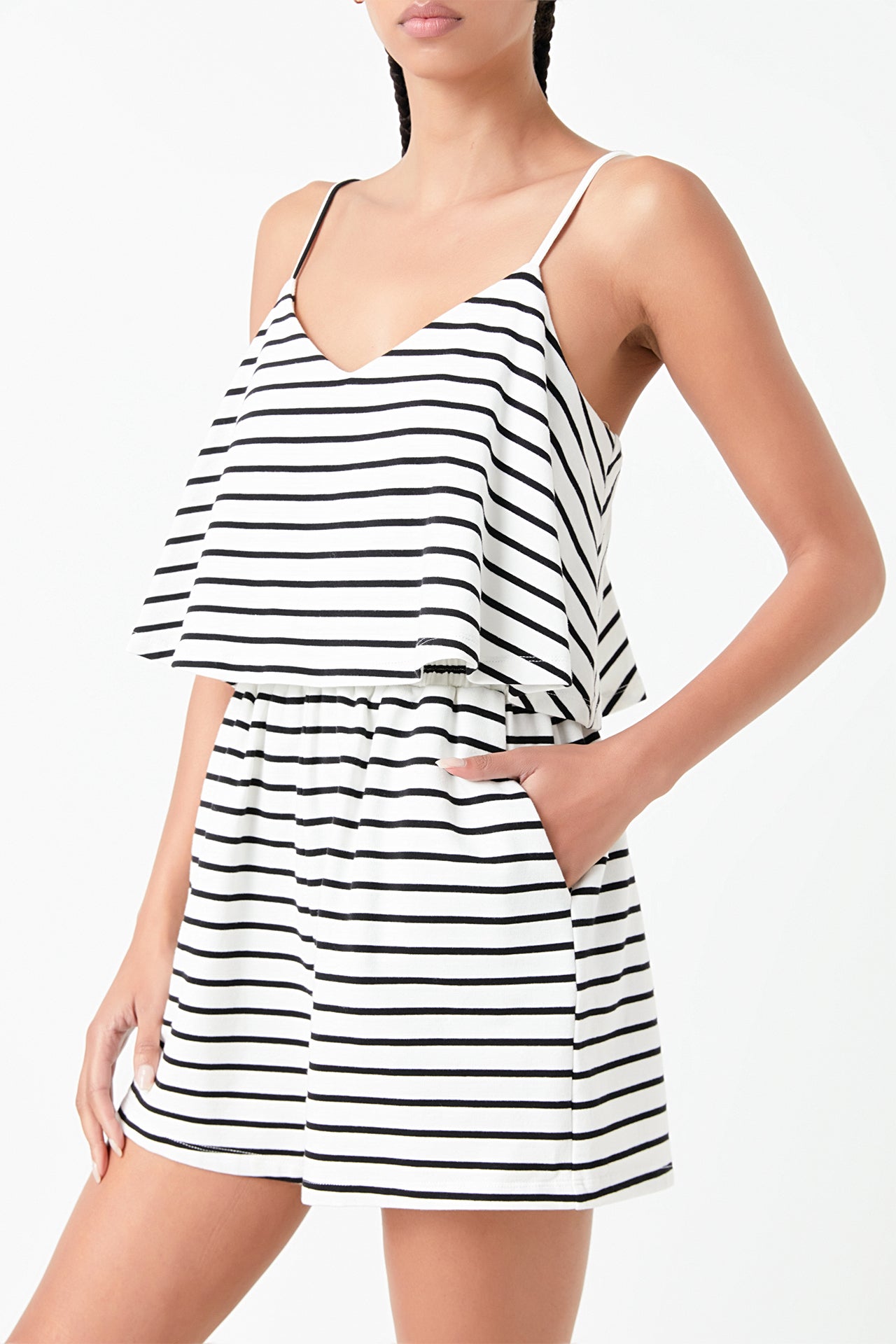 GREY LAB - Stripe Knit Romper - ROMPERS available at Objectrare