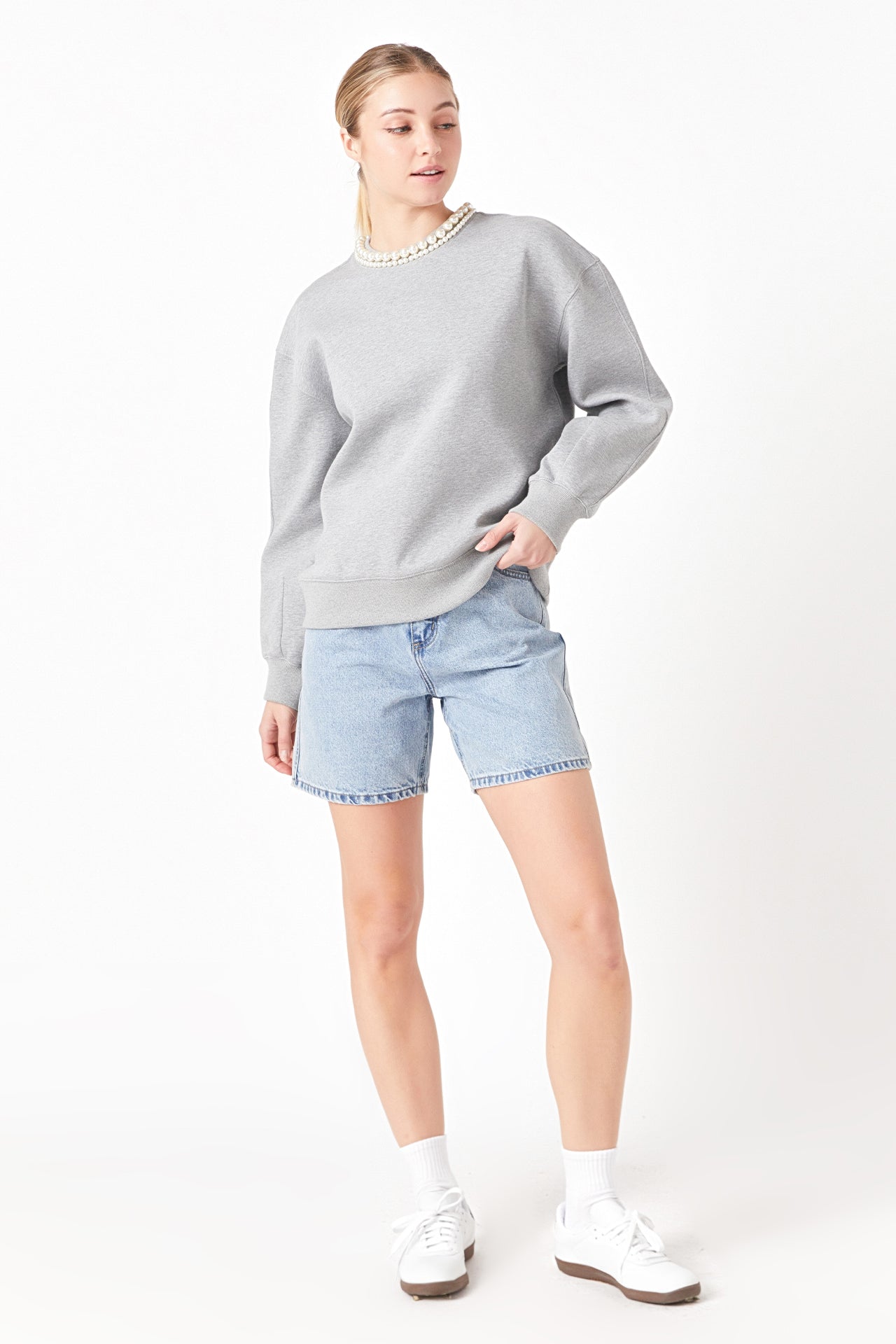 GREY LAB - Pearl Necklace Sweater - SWEATERS & KNITS available at Objectrare