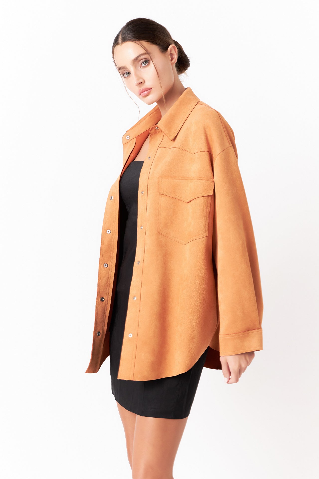 GREY LAB - Oversized Faux Suede Shirt - SHIRTS & BLOUSES available at Objectrare