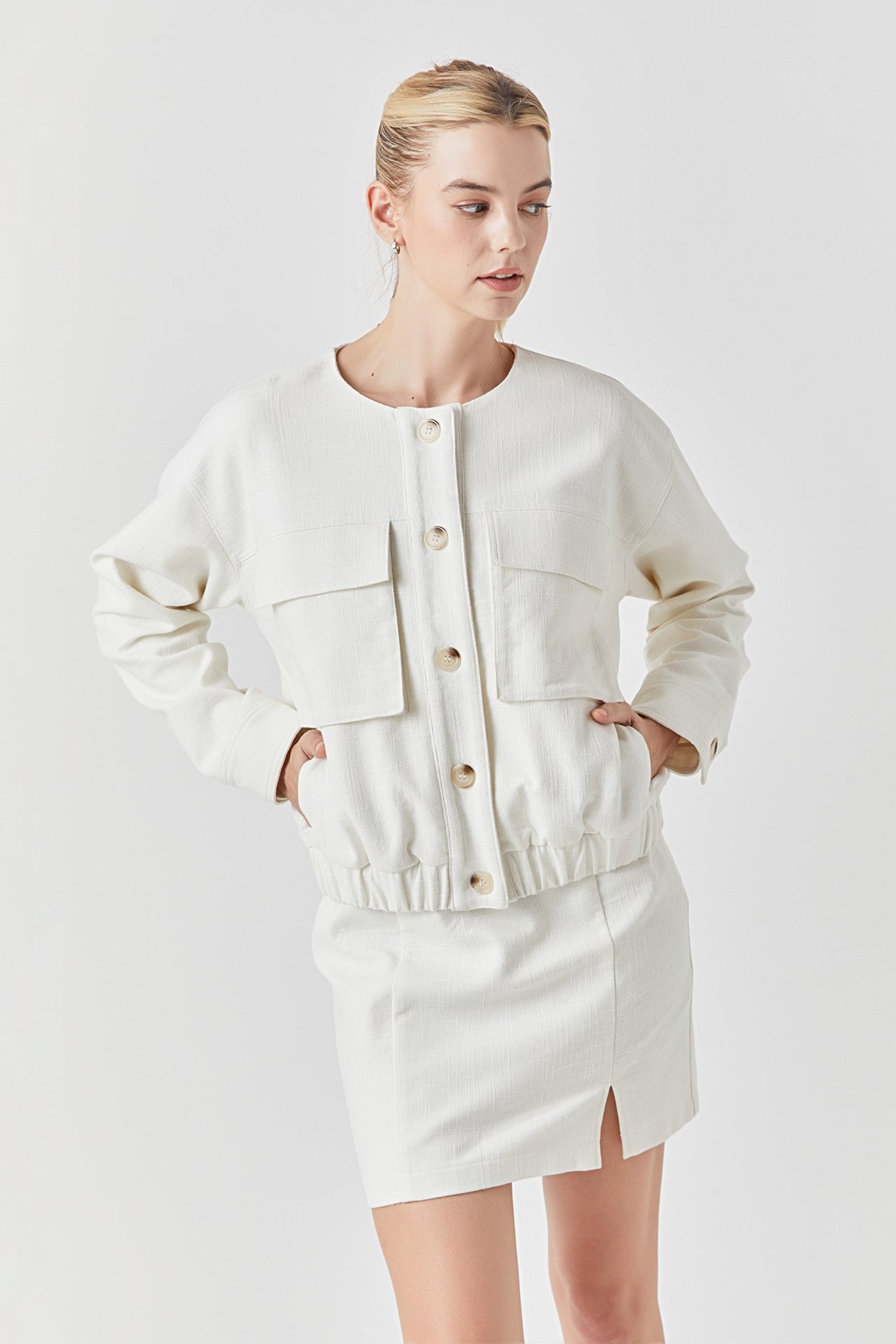 GREY LAB - Pocket Linen Jacket - JACKETS available at Objectrare
