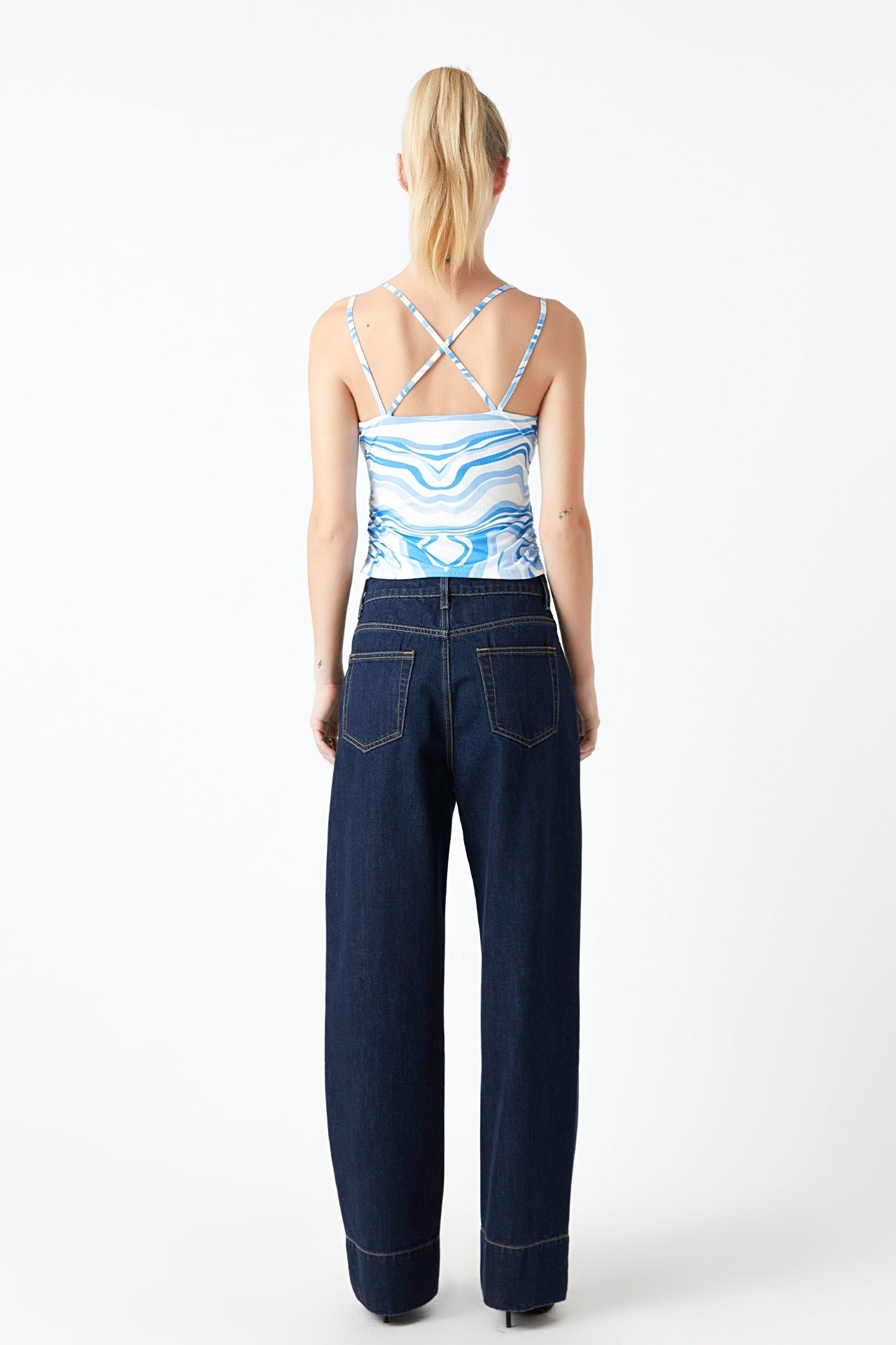 GREY LAB - Marble Print Knit Top - TOPS available at Objectrare