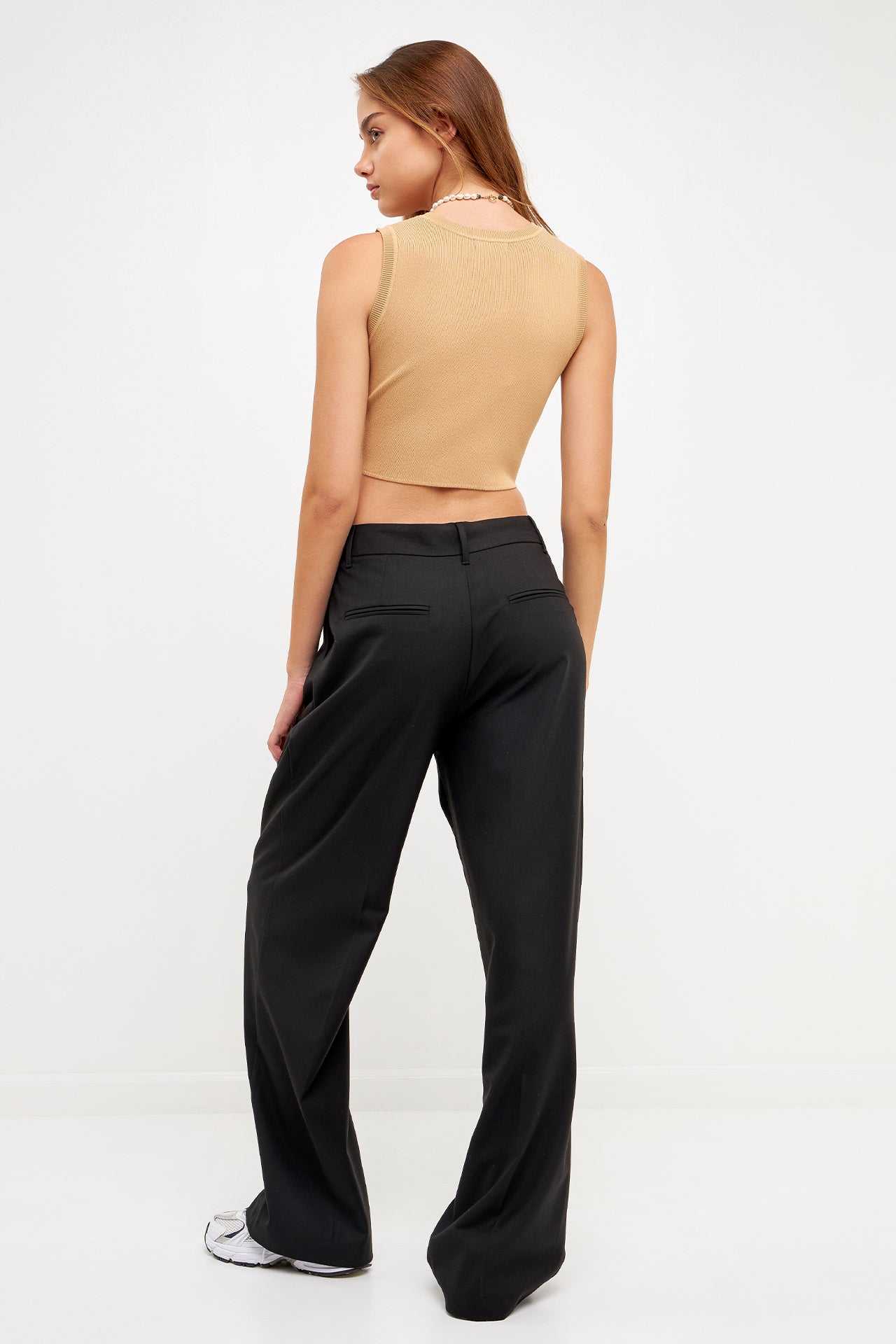 GREY LAB - Knit Crew Neck Cropped Tank Top - CAMI TOPS & TANK available at Objectrare