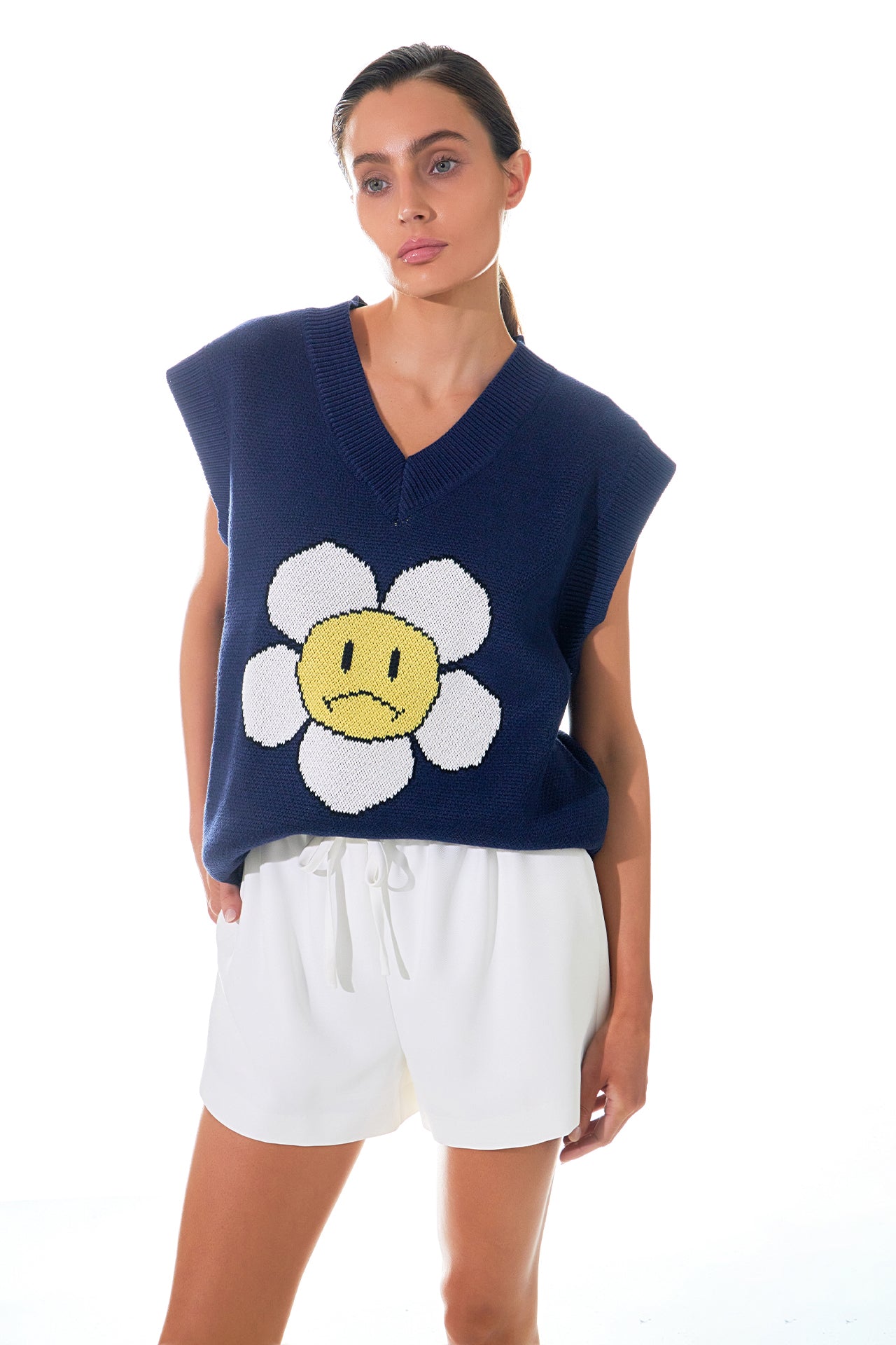 GREY LAB - Daisy Jacquard Knit Sweater Vest - VESTS available at Objectrare