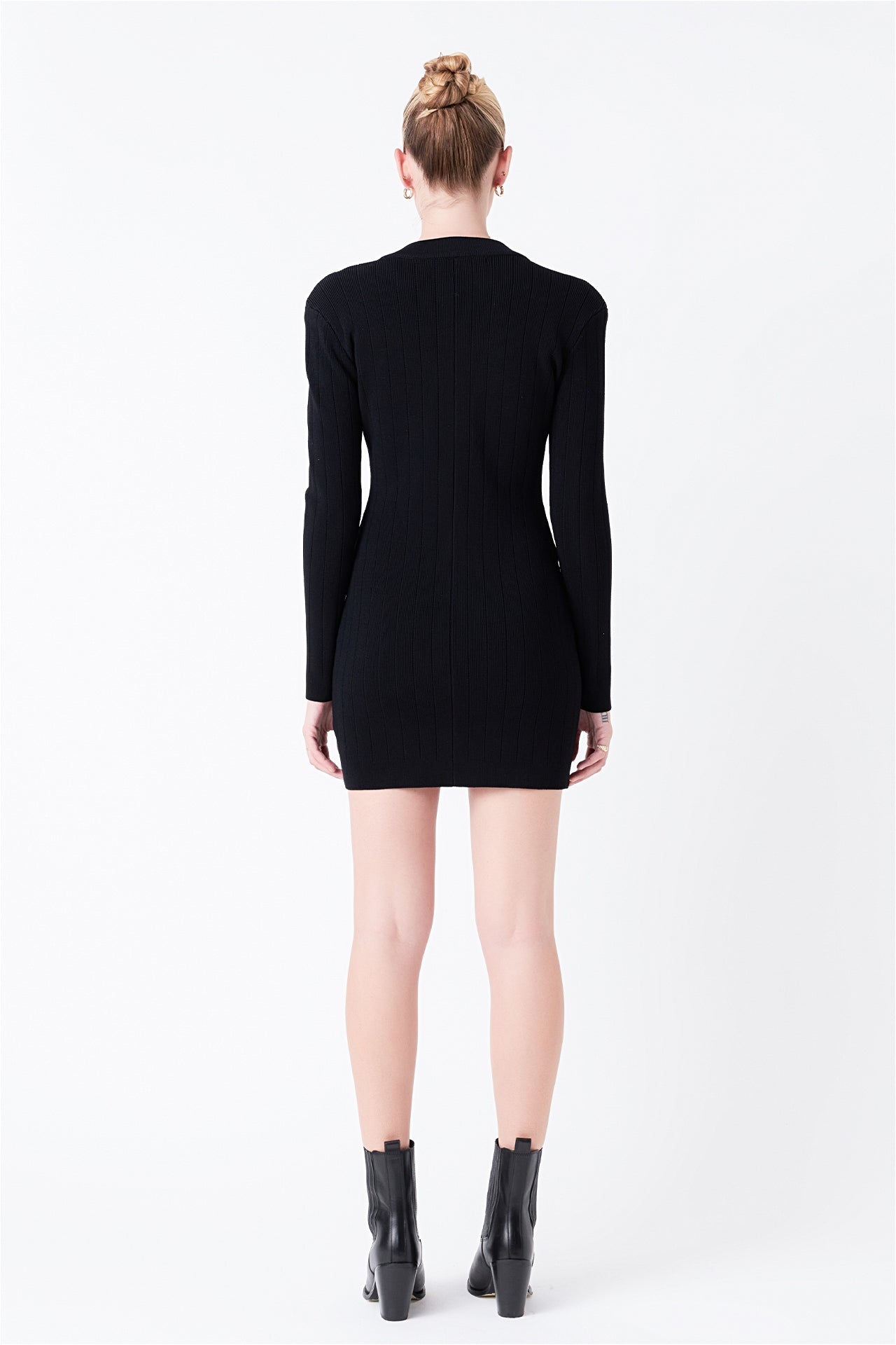 GREY LAB - Power Shoulder Mini Knit Dress - DRESSES available at Objectrare