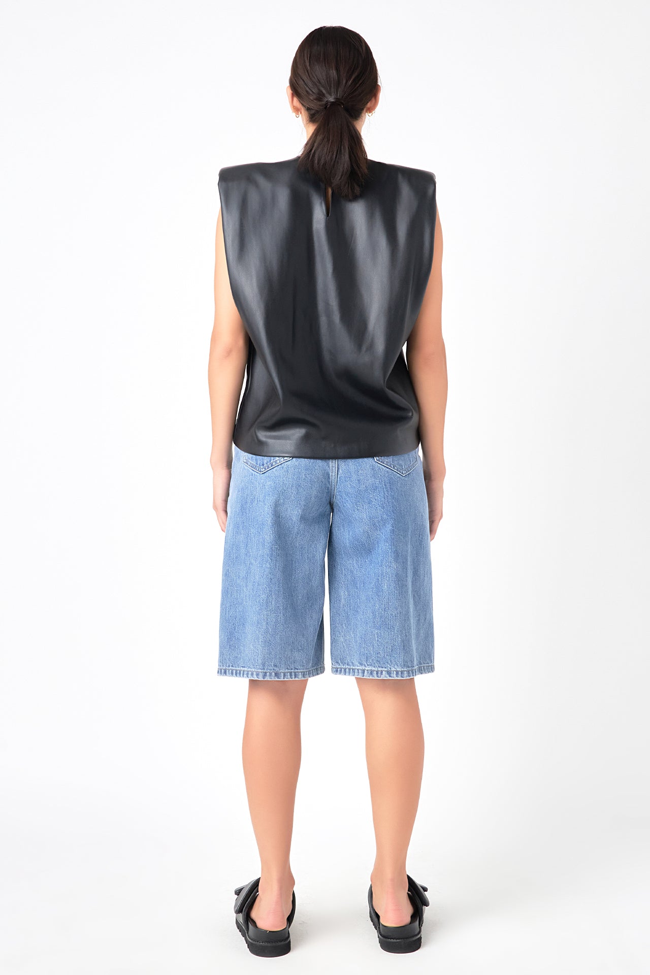 GREY LAB - Low Waisted Denim Shorts - SHORTS available at Objectrare