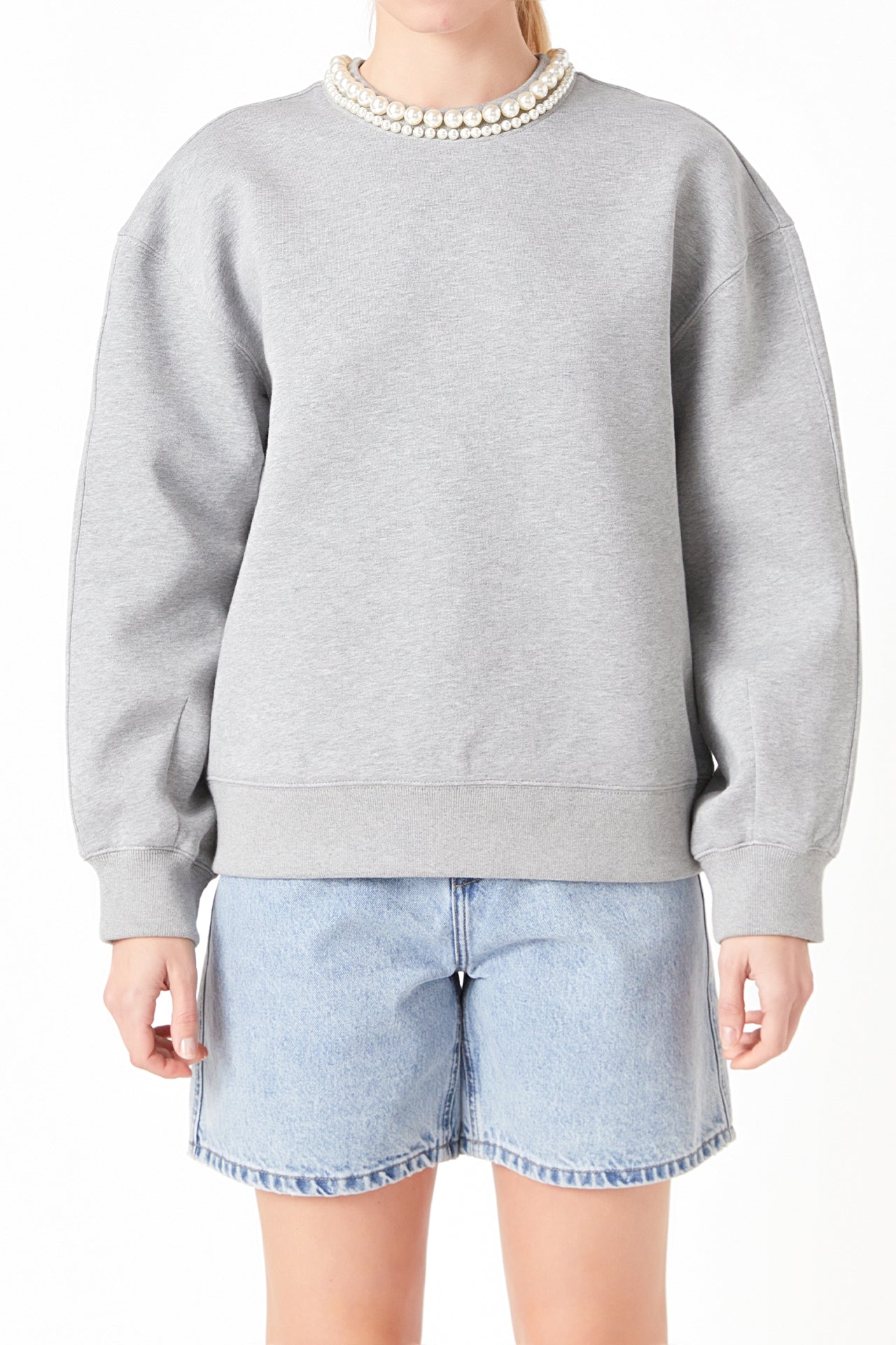 GREY LAB - Pearl Necklace Sweater - SWEATERS & KNITS available at Objectrare