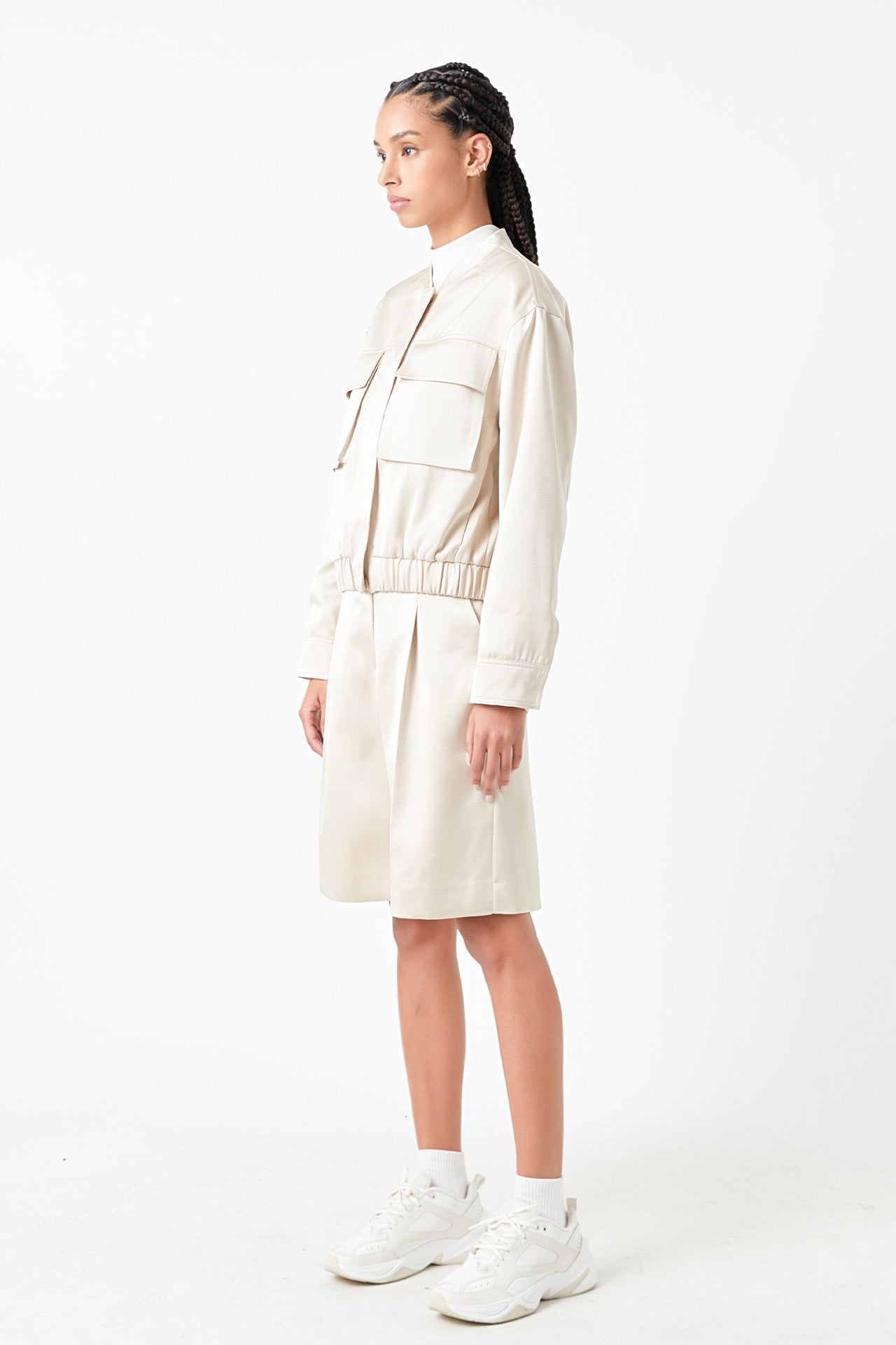 GREY LAB - Pocket Satin Jacket - JACKETS available at Objectrare