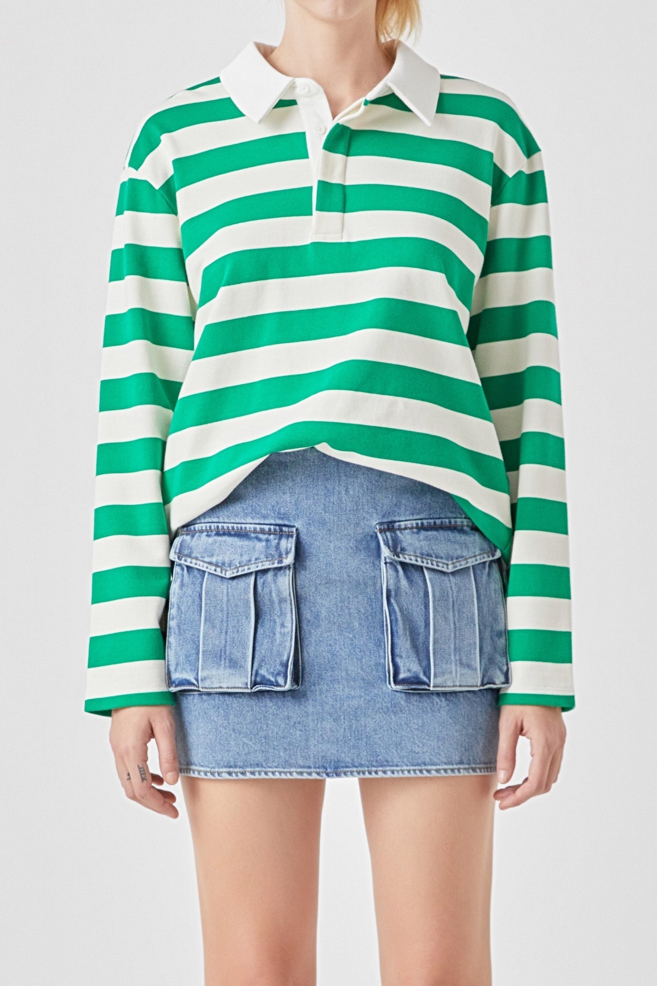 GREY LAB - Pocket Denim Mini Skirt - SKIRTS available at Objectrare