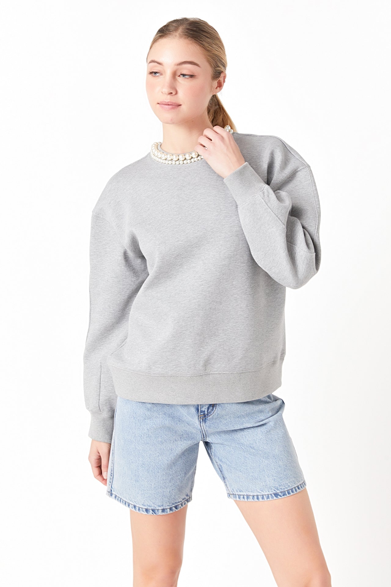 GREY LAB - Pearl Necklace Sweater - SWEATERS & KNITS available at Objectrare