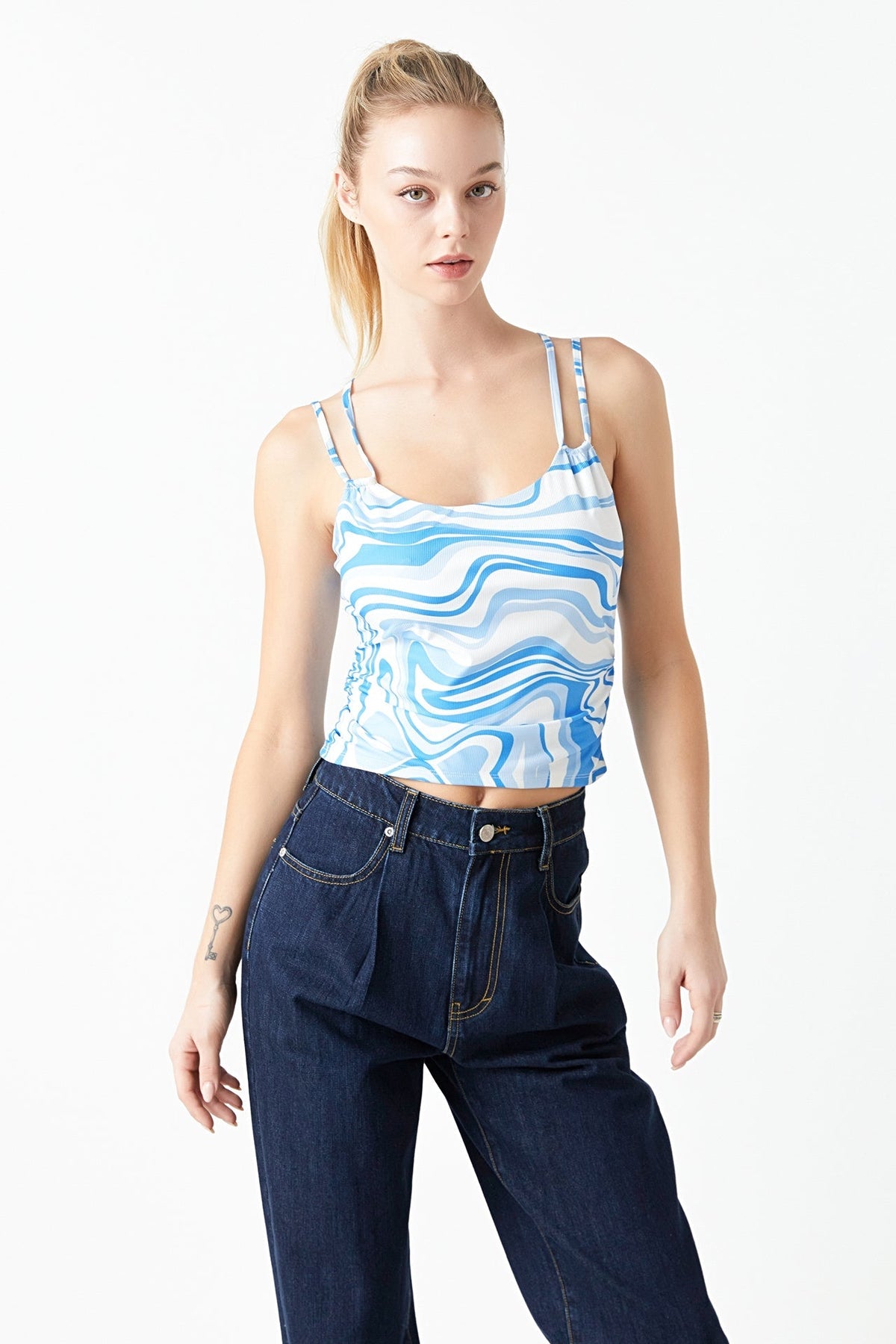 GREY LAB - Marble Print Knit Top - TOPS available at Objectrare