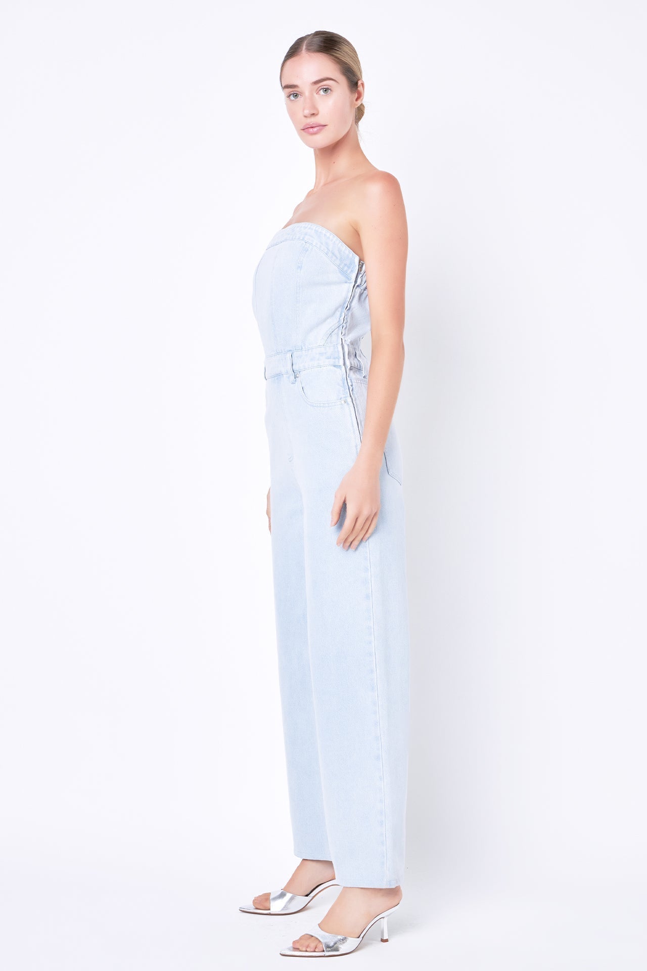 GREY LAB - Corset Denim Jumpsuit - JUMPSUITS available at Objectrare