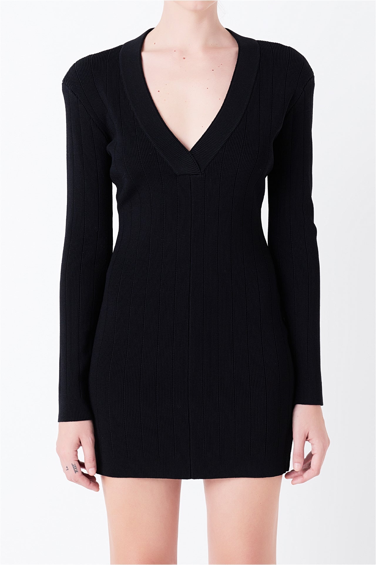 GREY LAB - Power Shoulder Mini Knit Dress - DRESSES available at Objectrare