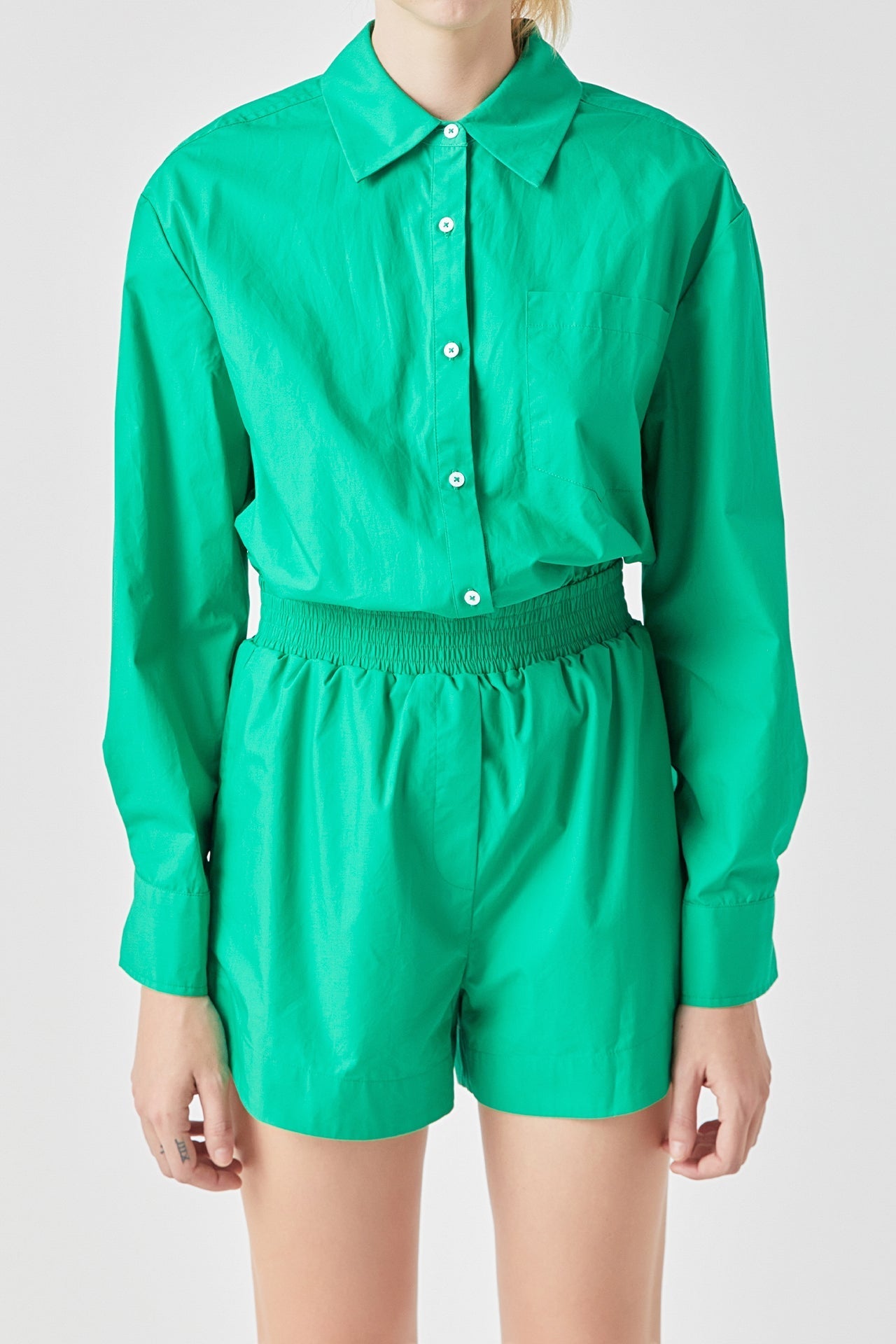 GREY LAB - Oversized Shirt Romper - ROMPERS available at Objectrare