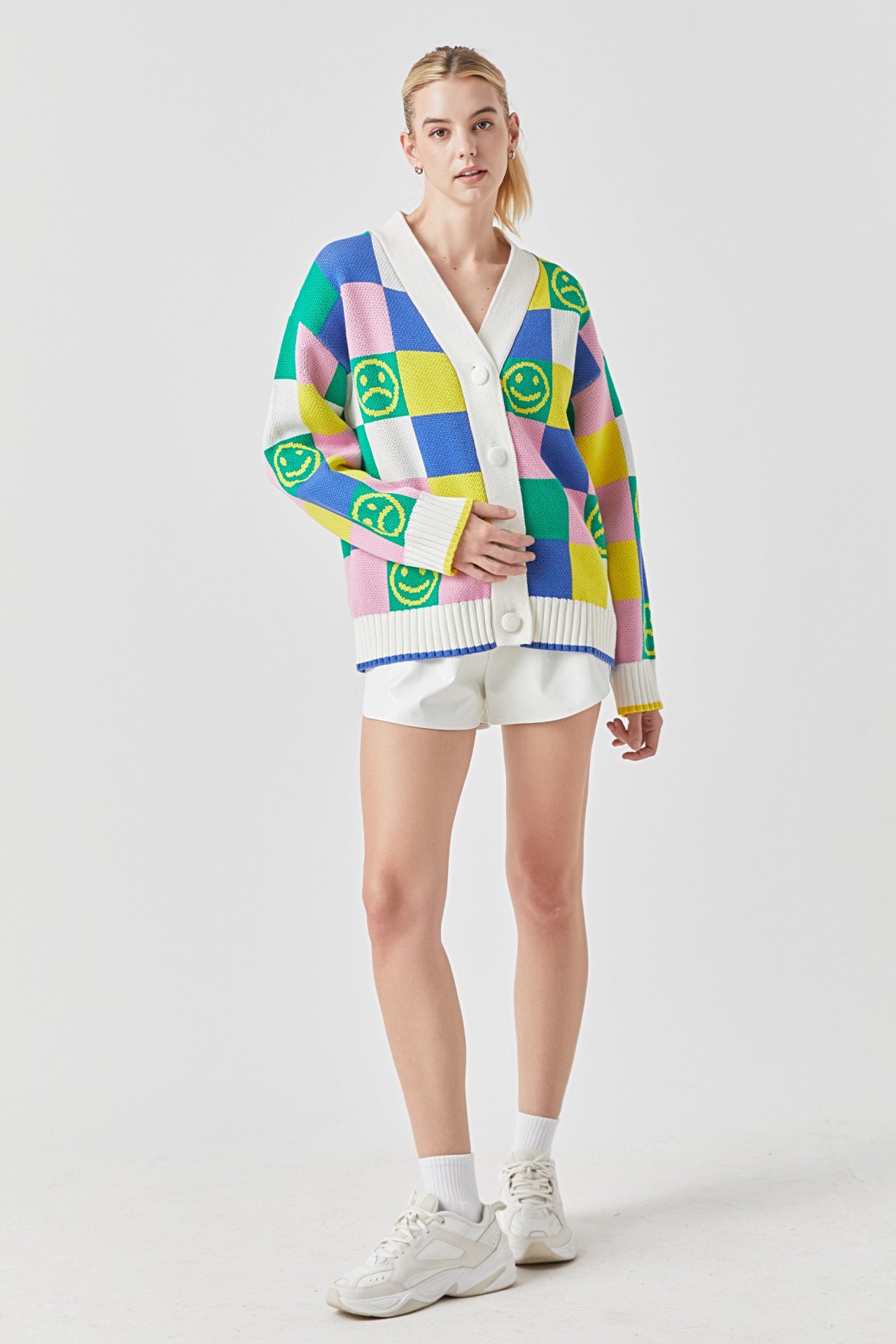 GREY LAB - Smiley Colorblock Knit Cardigan - CARDIGAN available at Objectrare
