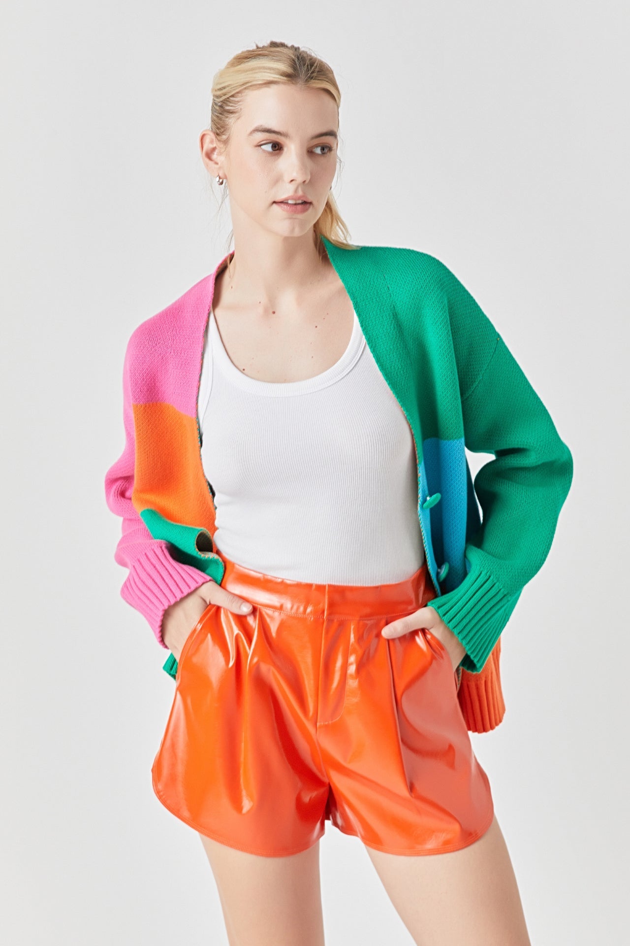 GREY LAB - Abstract Colorblock Cardigan - CARDIGANS available at Objectrare