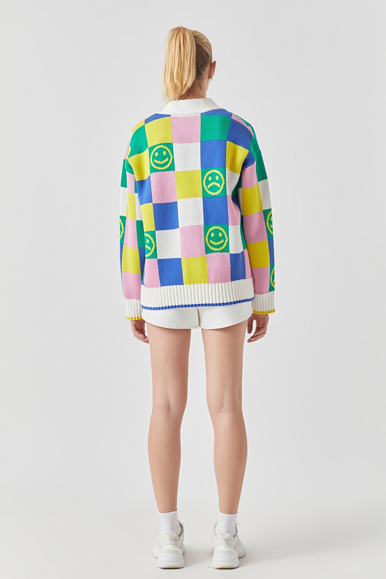 GREY LAB - Smiley Colorblock Knit Cardigan - CARDIGAN available at Objectrare