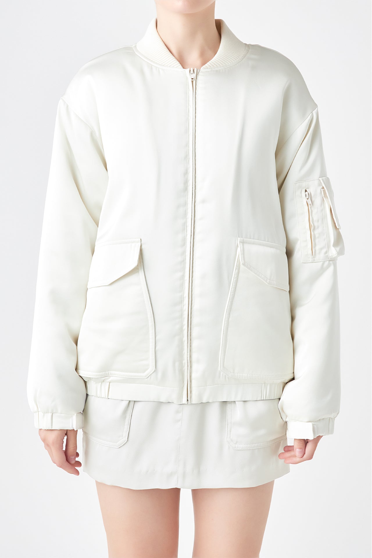 GREY LAB - Satin Bomber Jacket - JACKETS available at Objectrare