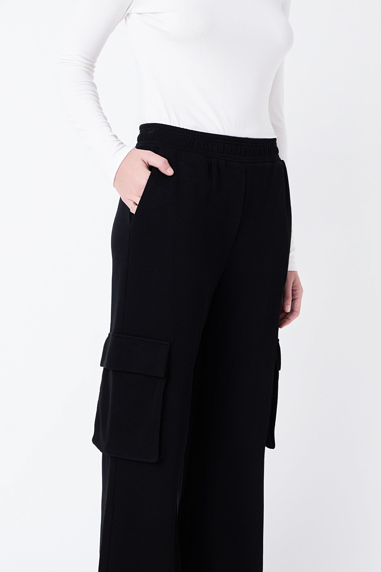 GREY LAB - Wide Knit Pants with Pockets - PANTS available at Objectrare