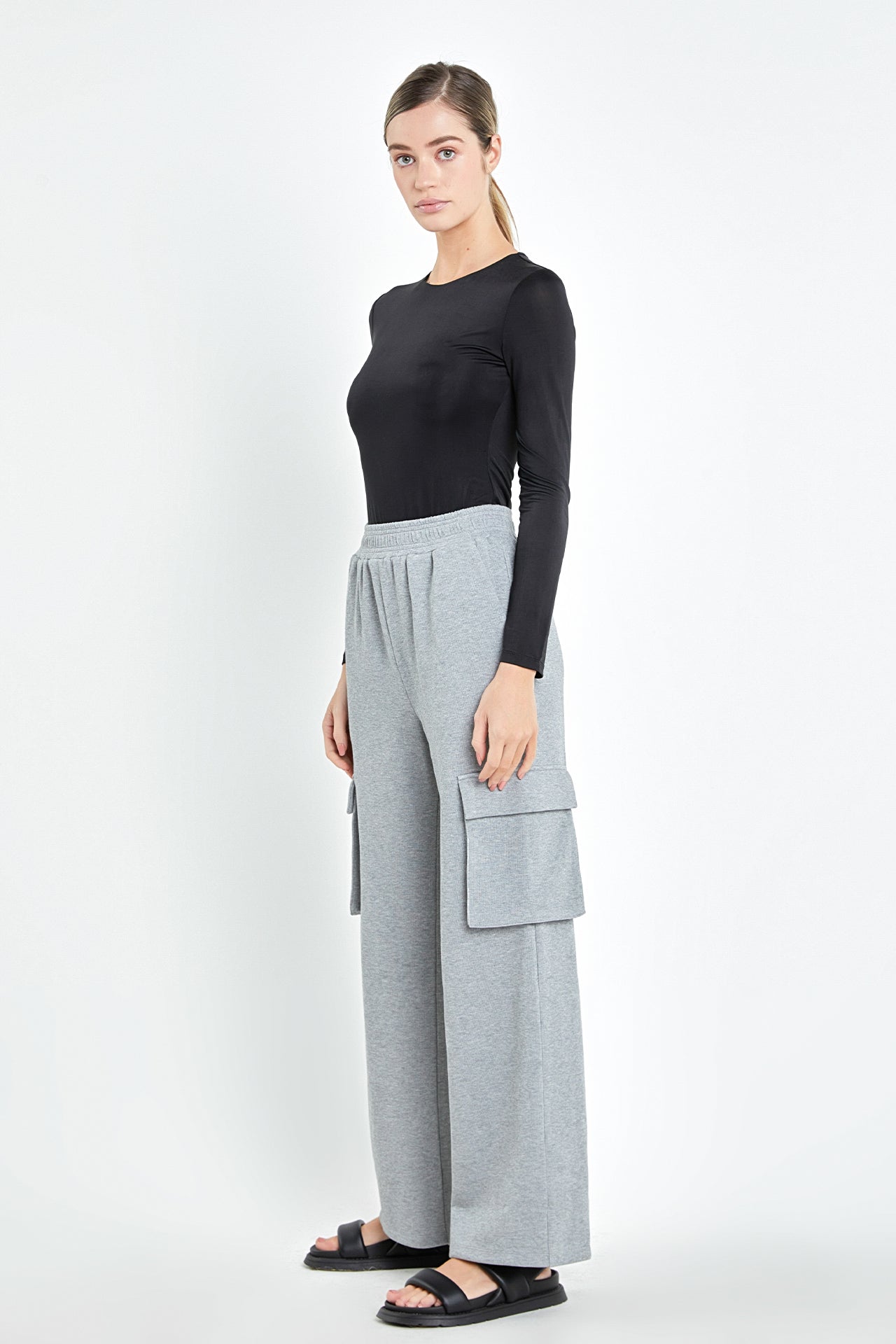 GREY LAB - Wide Knit Pants with Pockets - PANTS available at Objectrare