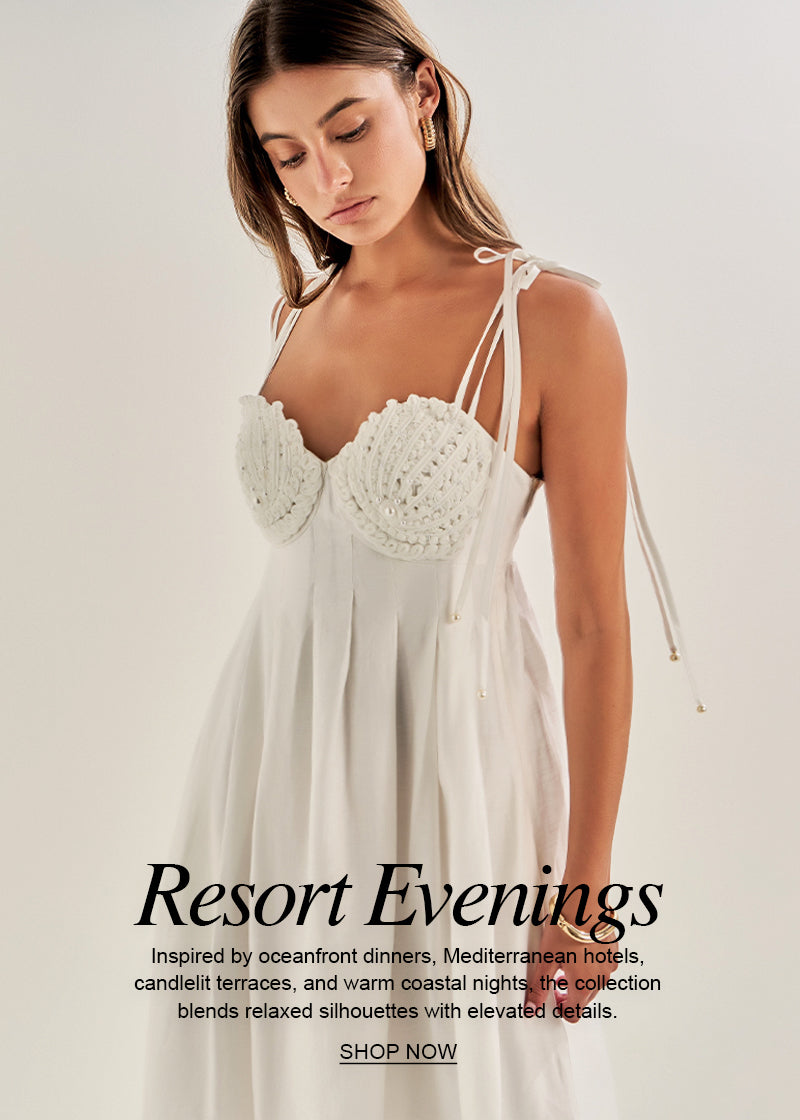 Shop Resort Evenings: the collection blends relaxed silhouettes with elevated details. Shop the collection in Women's Clothing from Objectrare at objectrare.com