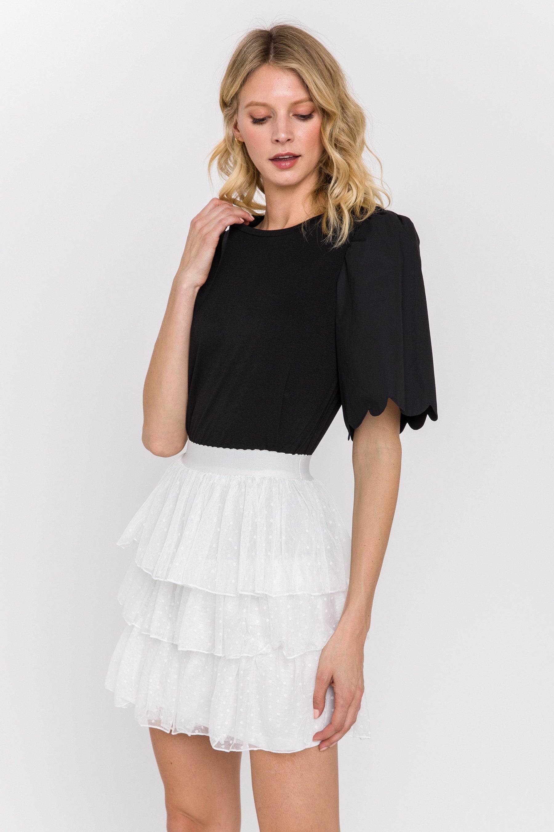 ENGLISH FACTORY - 3 Tiered Ruffled Mini Dress - SKIRTS available at Objectrare