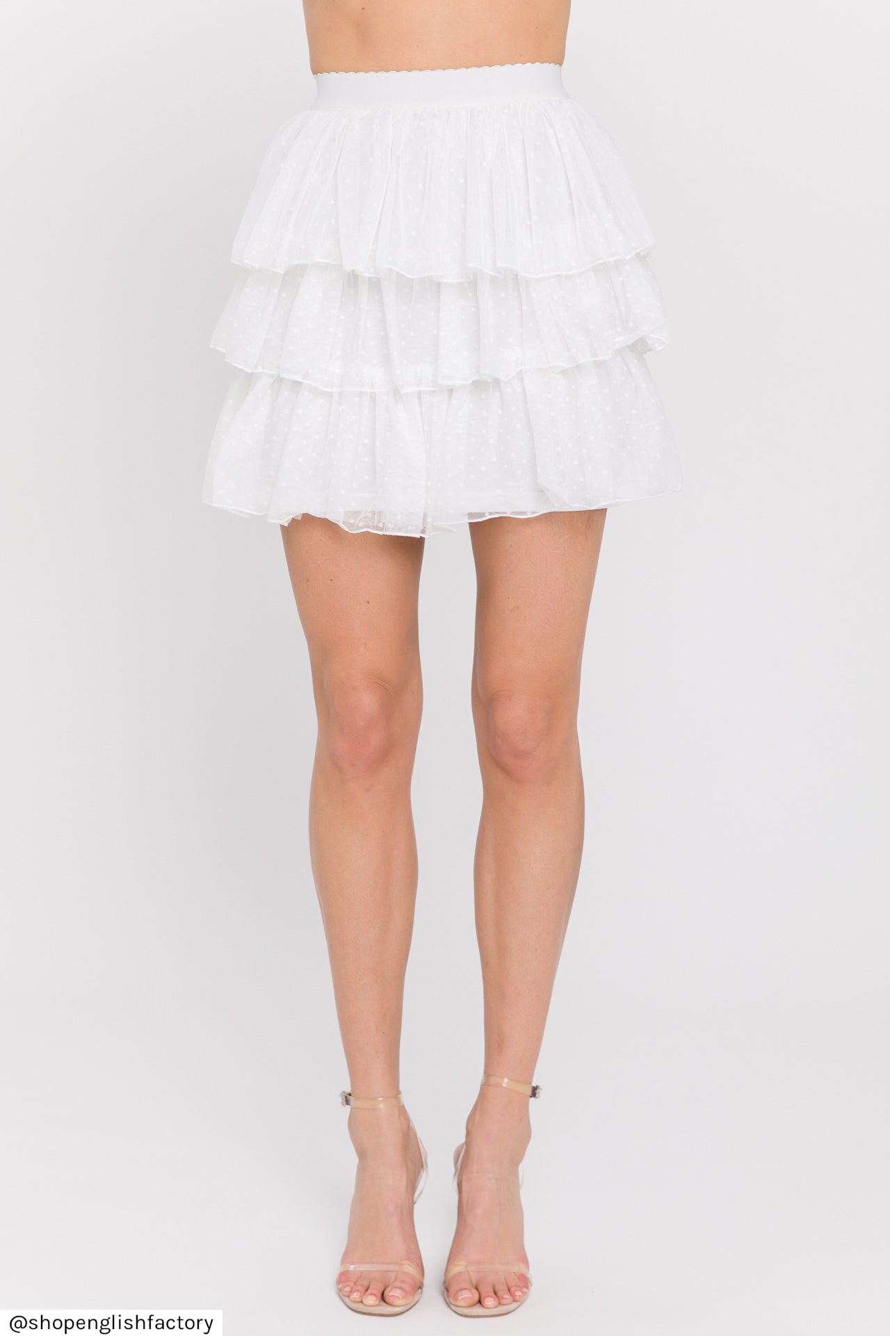 ENGLISH FACTORY - 3 Tiered Ruffled Mini Dress - SKIRTS available at Objectrare