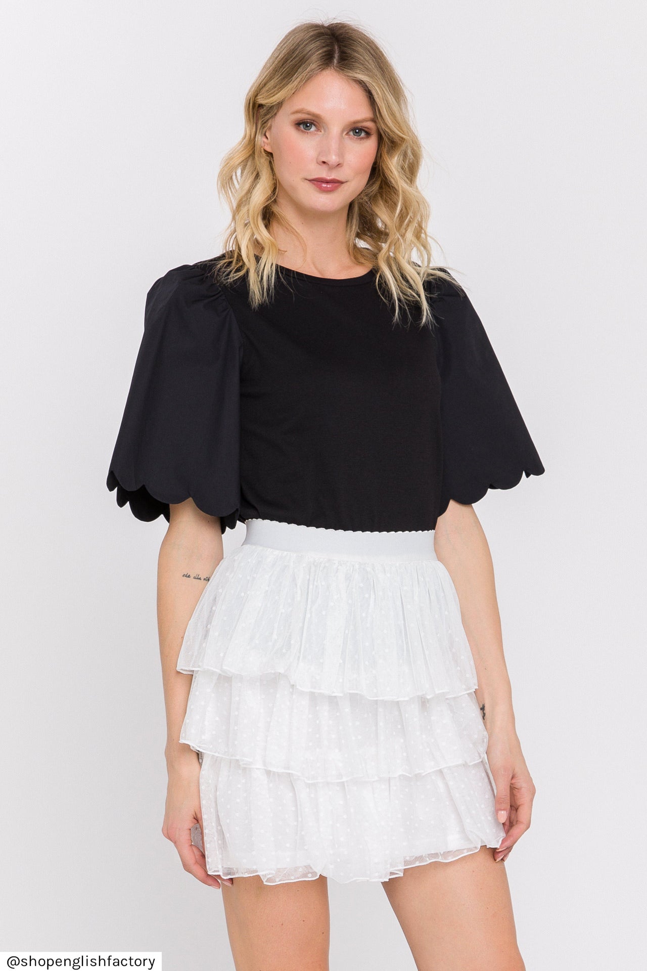 ENGLISH FACTORY - 3 Tiered Ruffled Mini Dress - SKIRTS available at Objectrare