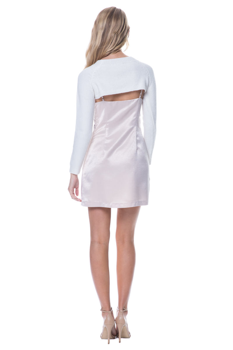 ENDLESS ROSE - Slip Dress Overlay With Crop Sweater - DRESSES available at Objectrare