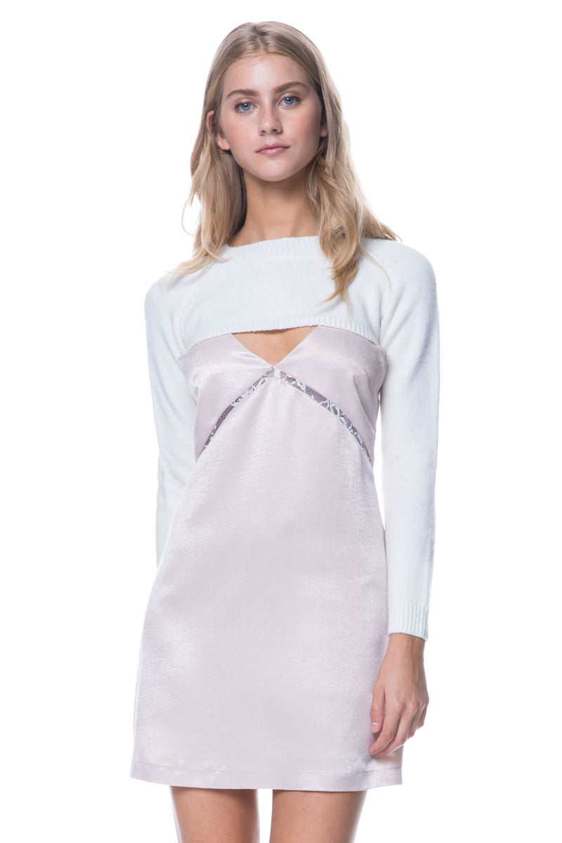 ENDLESS ROSE - Slip Dress Overlay With Crop Sweater - DRESSES available at Objectrare