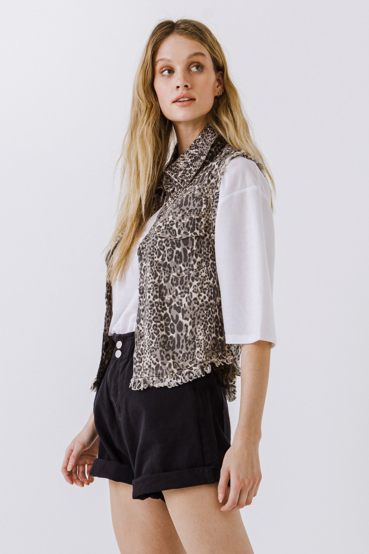 ENDLESS ROSE - Animal Print Vest - JACKETS available at Objectrare