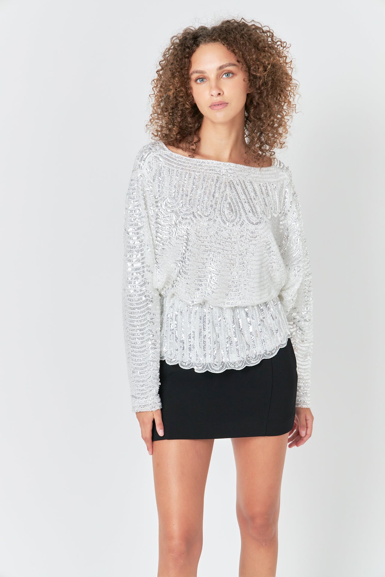 ENDLESS ROSE - Peplum Sequins Top - TOPS available at Objectrare