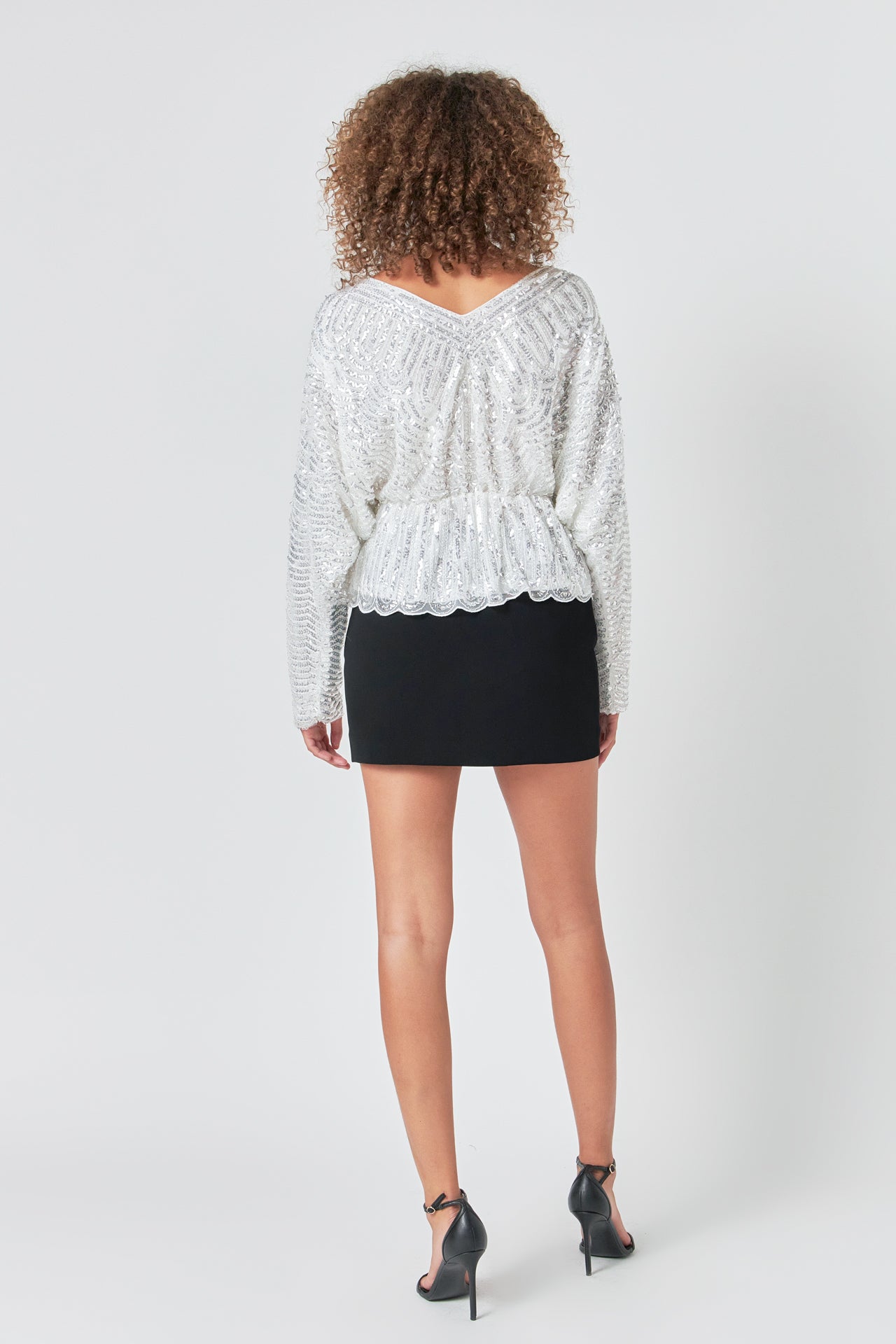 ENDLESS ROSE - Peplum Sequins Top - TOPS available at Objectrare