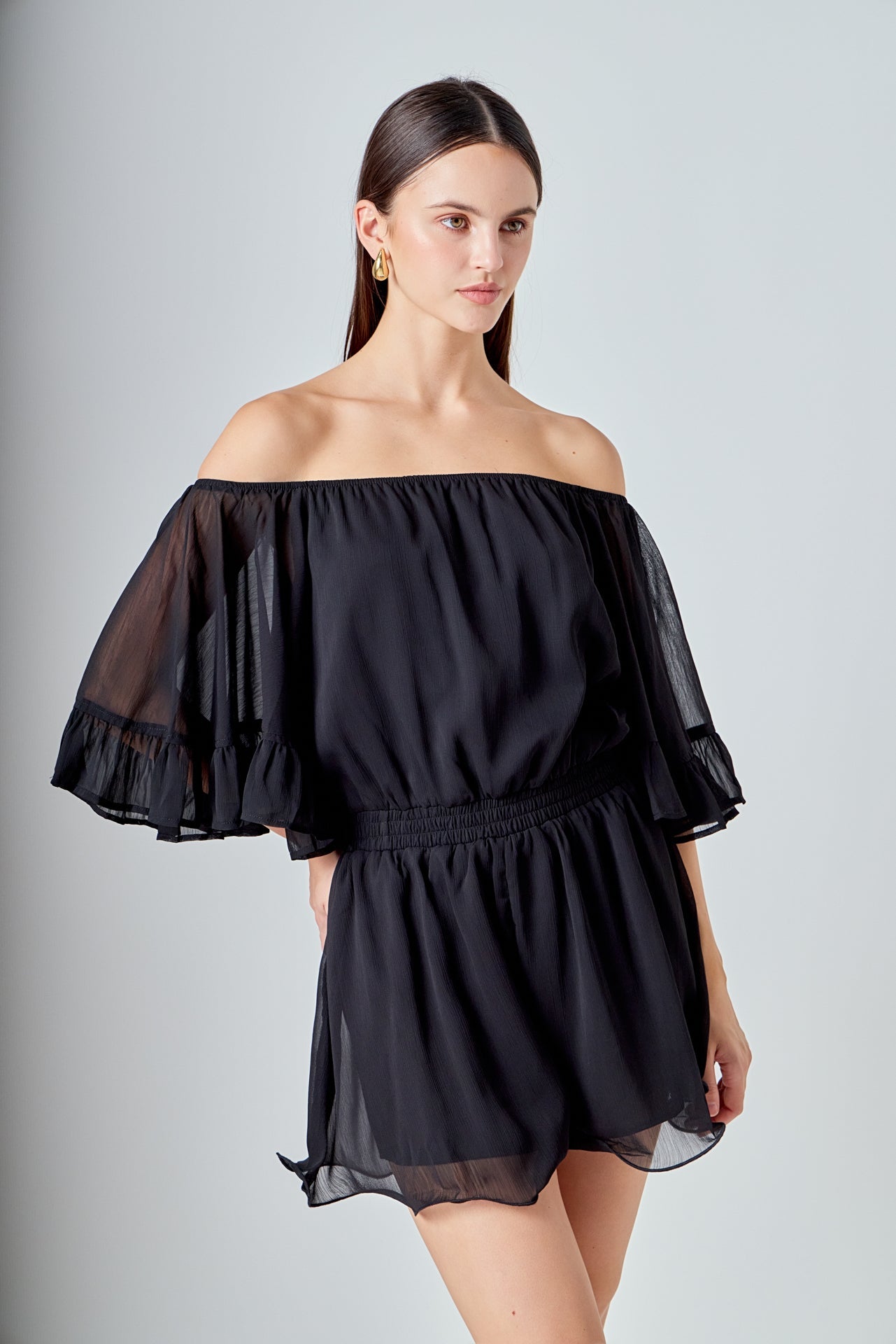 ENDLESS ROSE - Ruffled Sleeve Romper - ROMPERS available at Objectrare