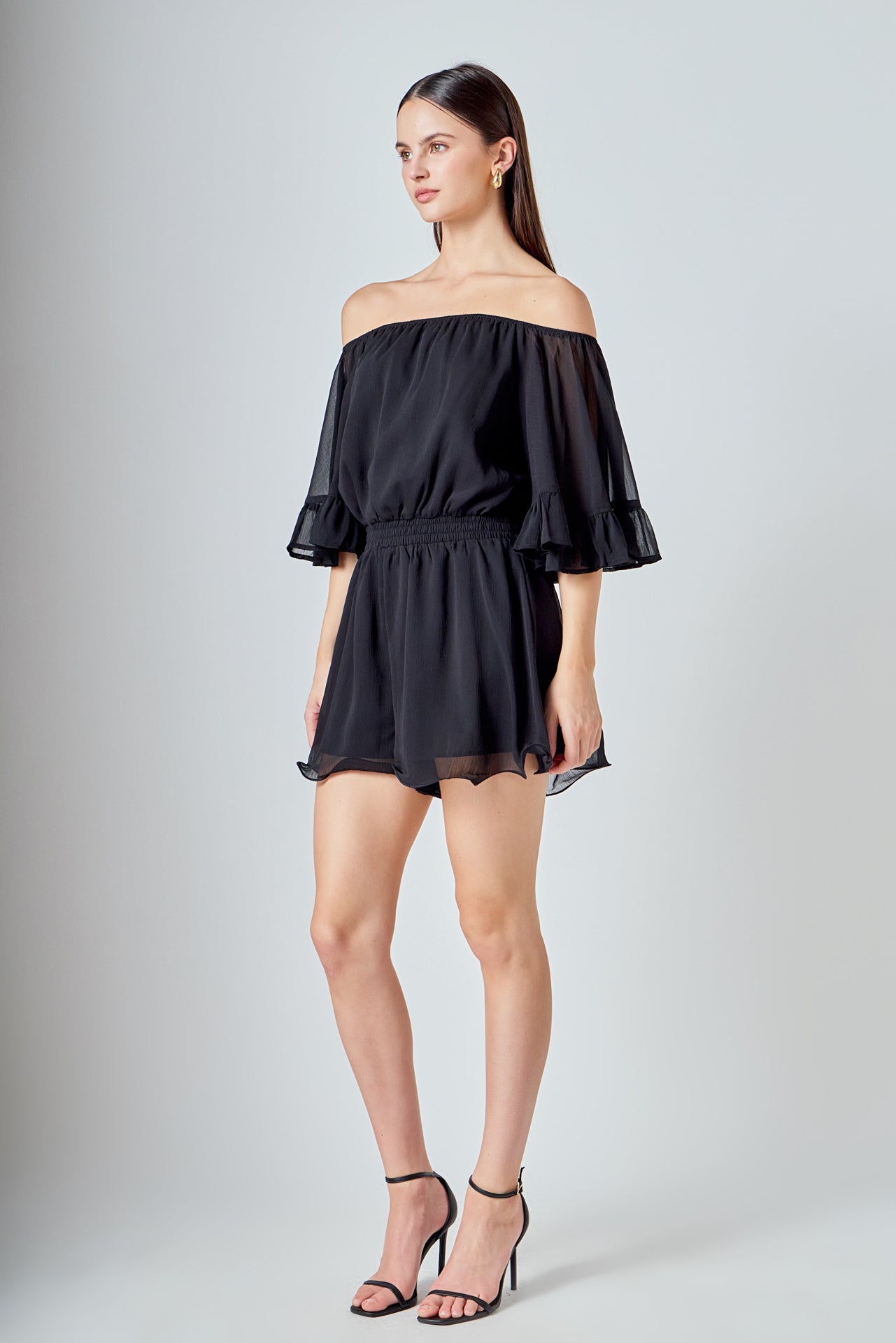 ENDLESS ROSE - Ruffled Sleeve Romper - ROMPERS available at Objectrare