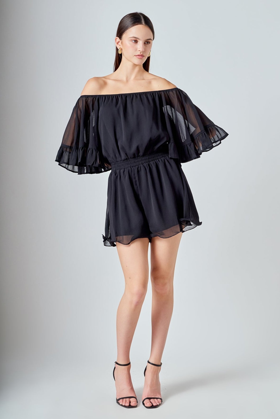 ENDLESS ROSE - Ruffled Sleeve Romper - ROMPERS available at Objectrare