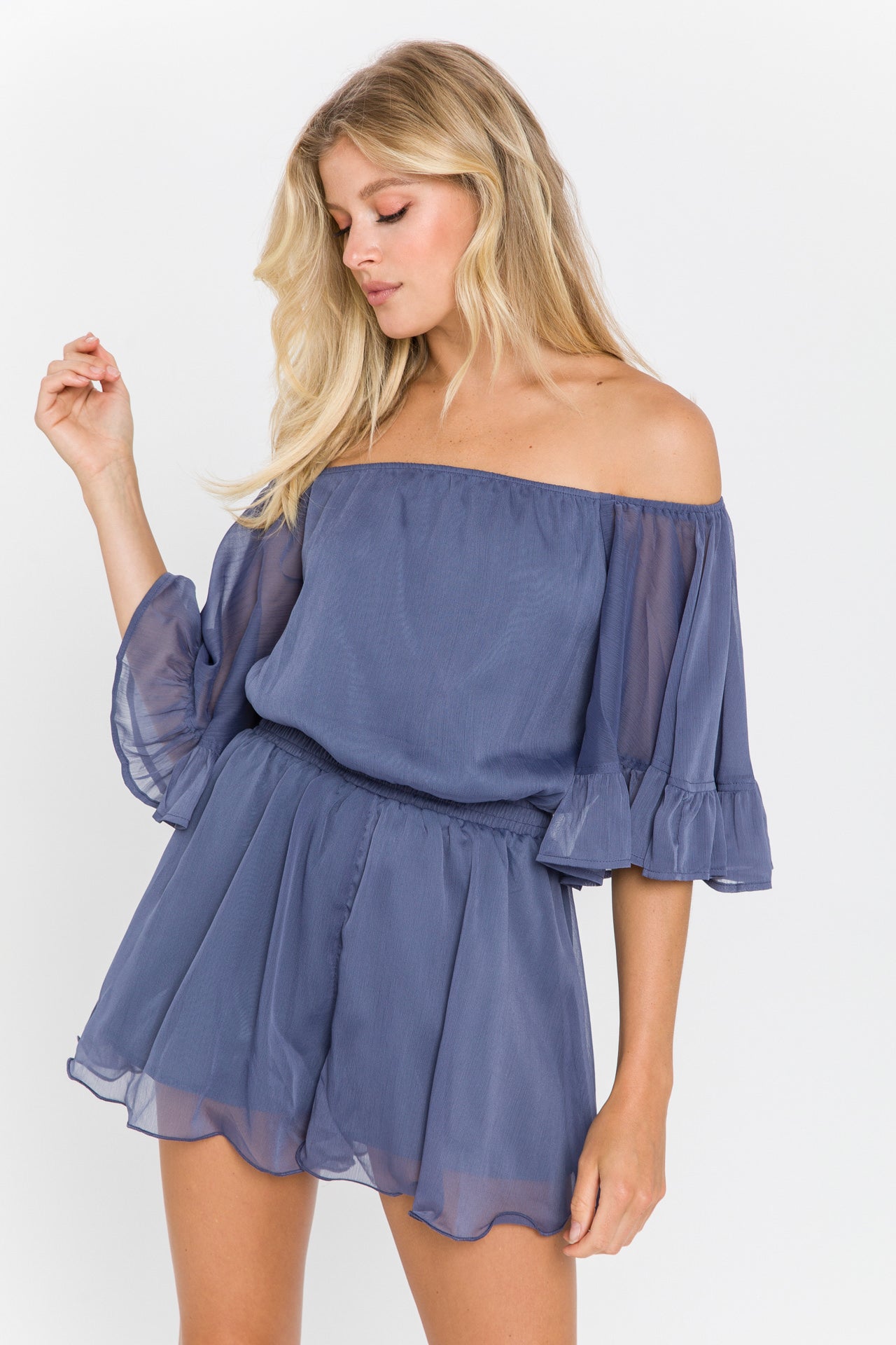Ruffled Sleeve Romper