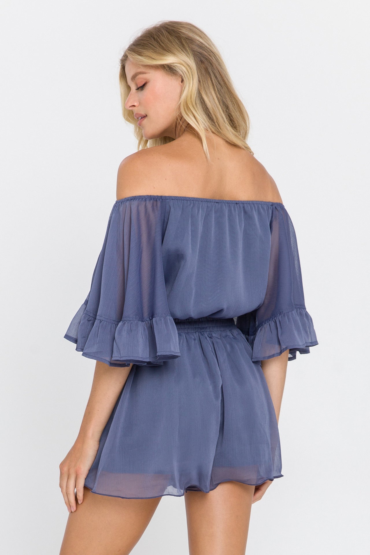 Ruffled Sleeve Romper