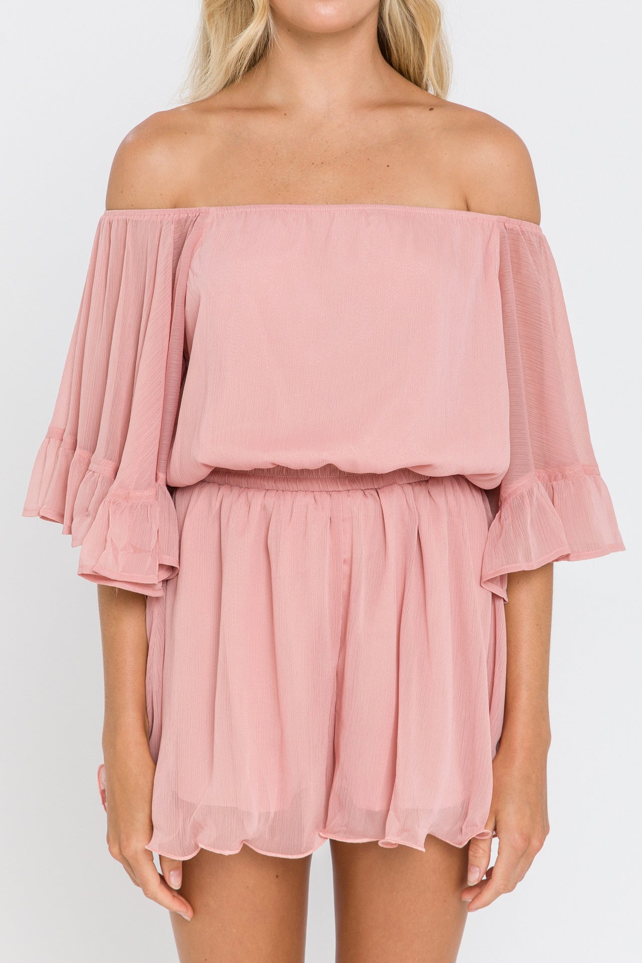 Ruffled Sleeve Romper