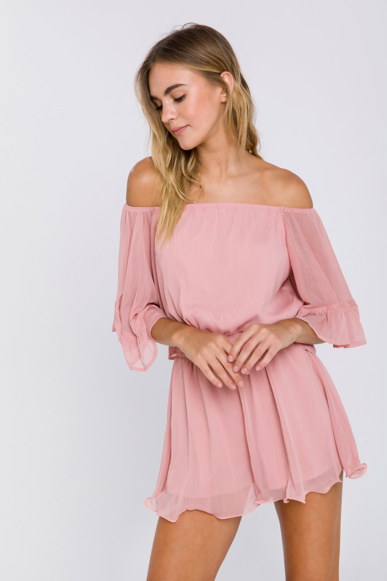 Ruffled Sleeve Romper