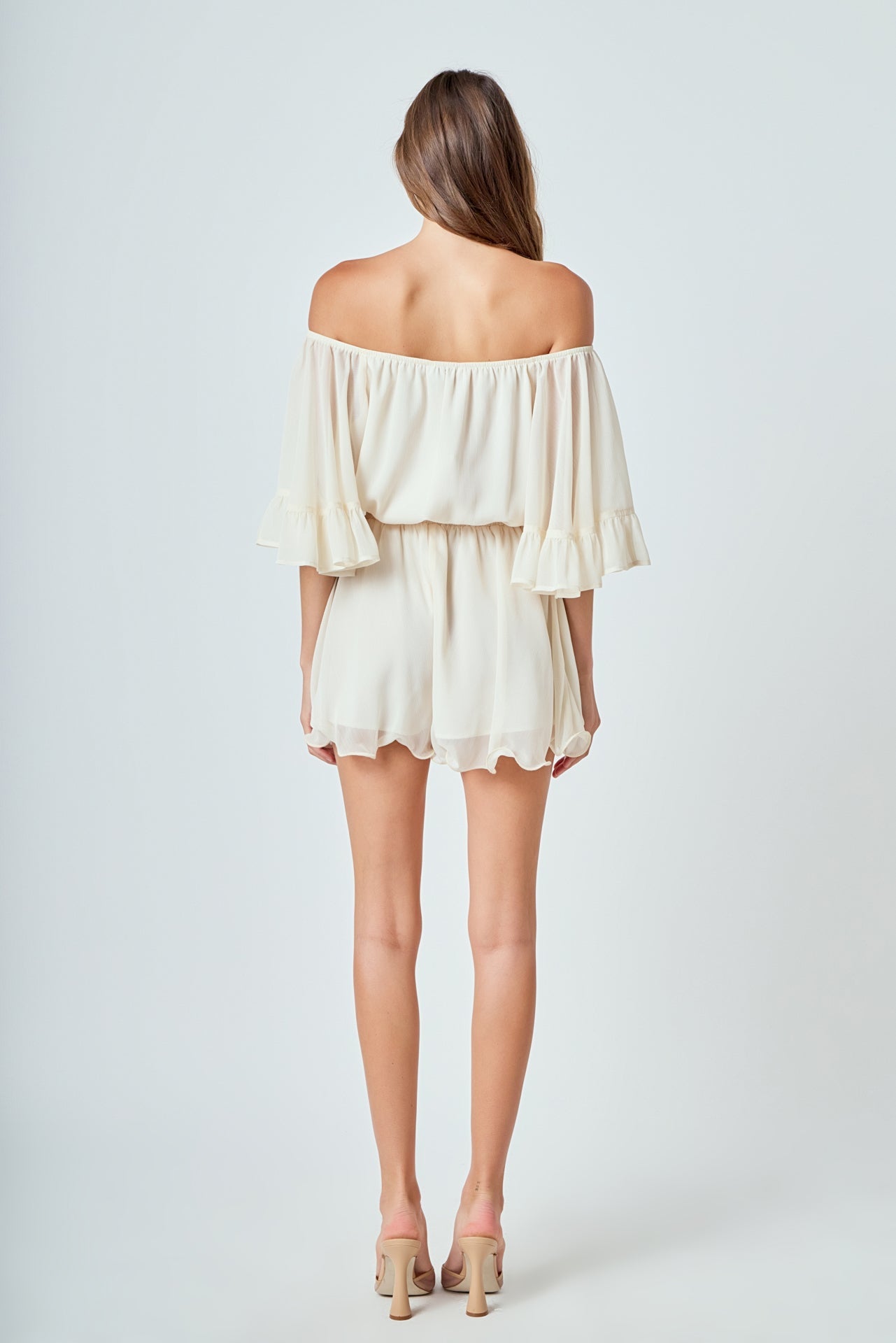 Ruffled Sleeve Romper