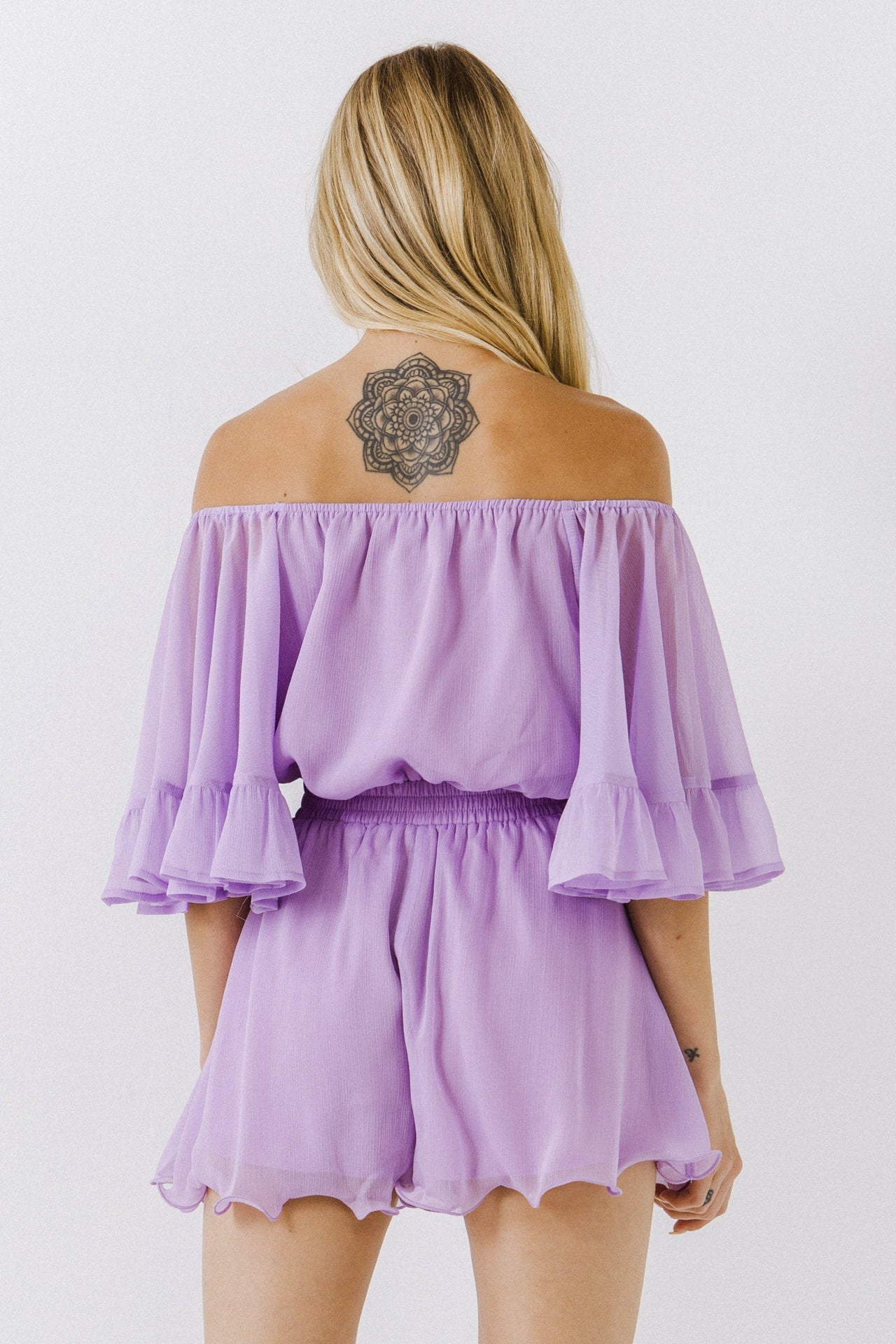 Ruffled Sleeve Romper