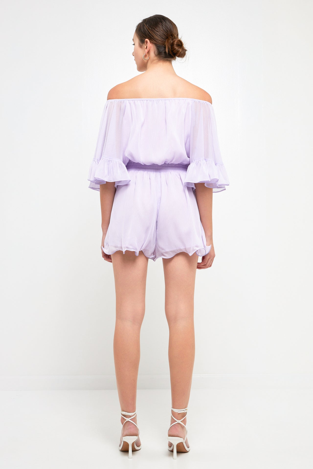 Ruffled Sleeve Romper