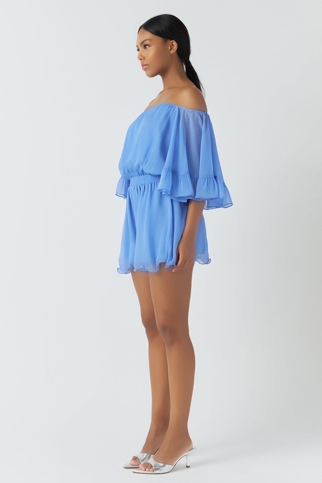Ruffled Sleeve Romper