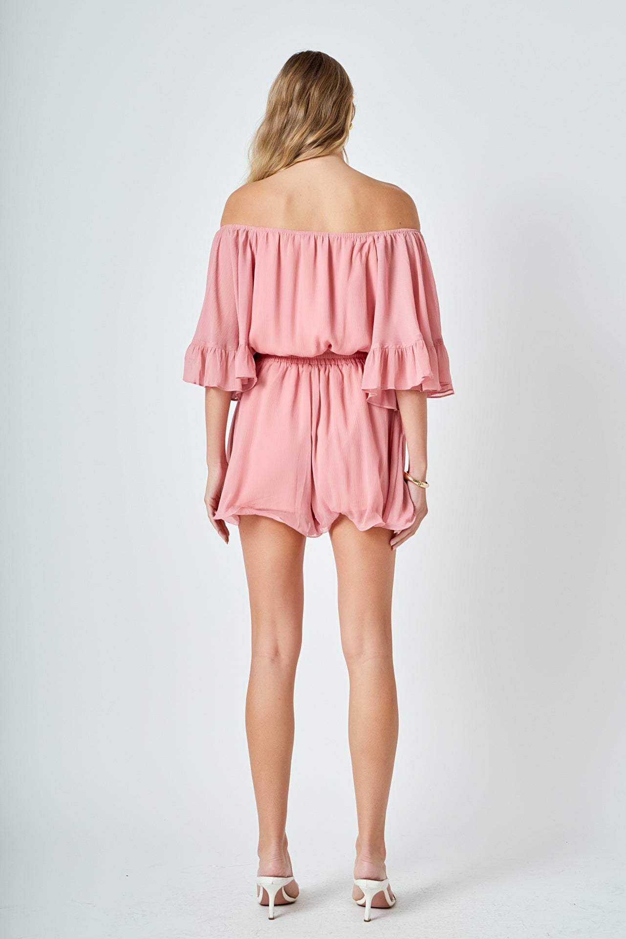 ENDLESS ROSE - Ruffled Sleeve Romper - ROMPERS available at Objectrare