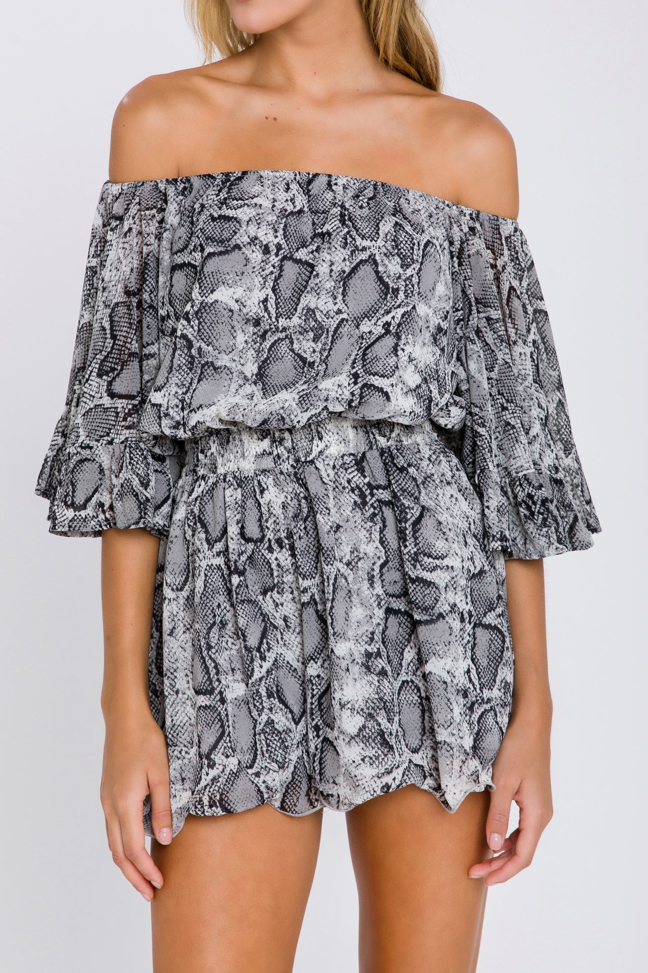 Ruffled Sleeve Romper