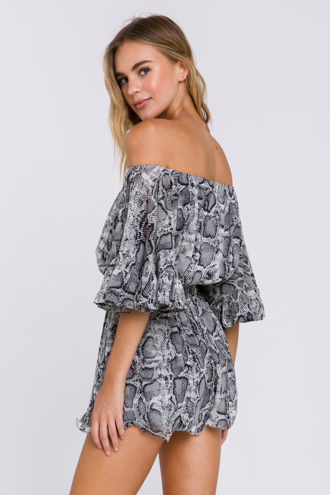 Ruffled Sleeve Romper