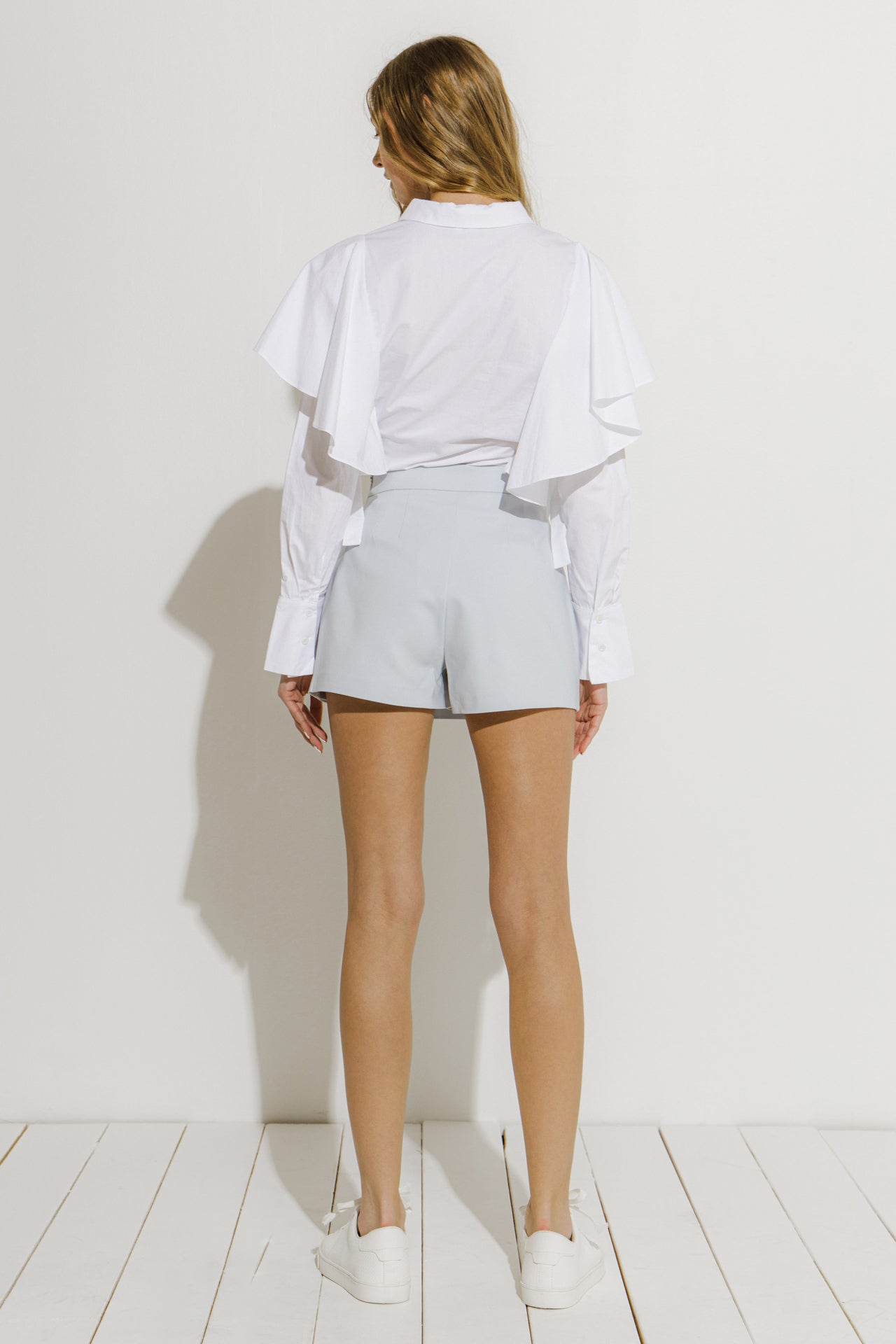 ENDLESS ROSE - Shoulder Ruffle Poplin Shirt - TOPS available at Objectrare