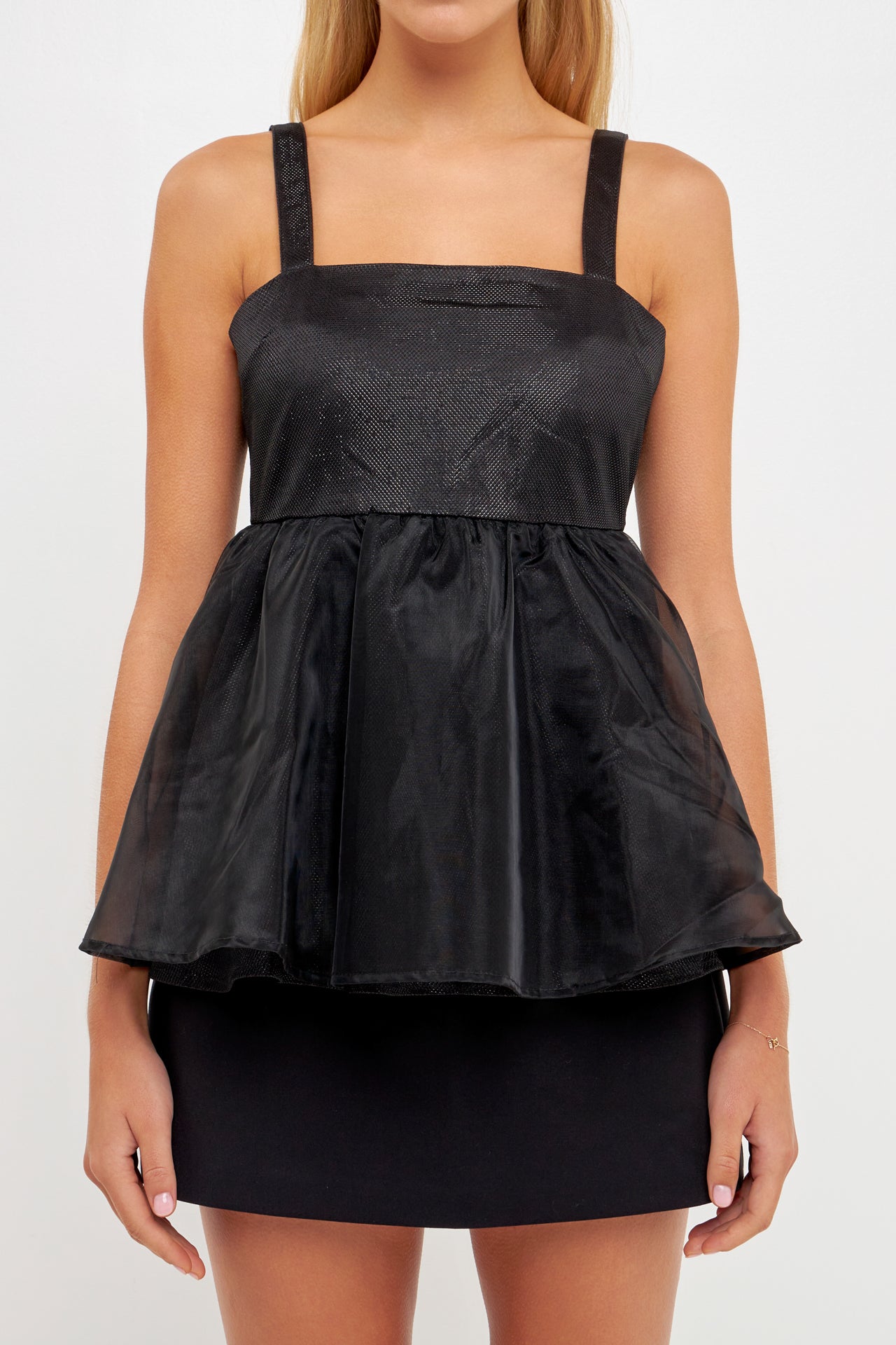 ENGLISH FACTORY - Sleeveless Peplum Tank Top - TOPS available at Objectrare
